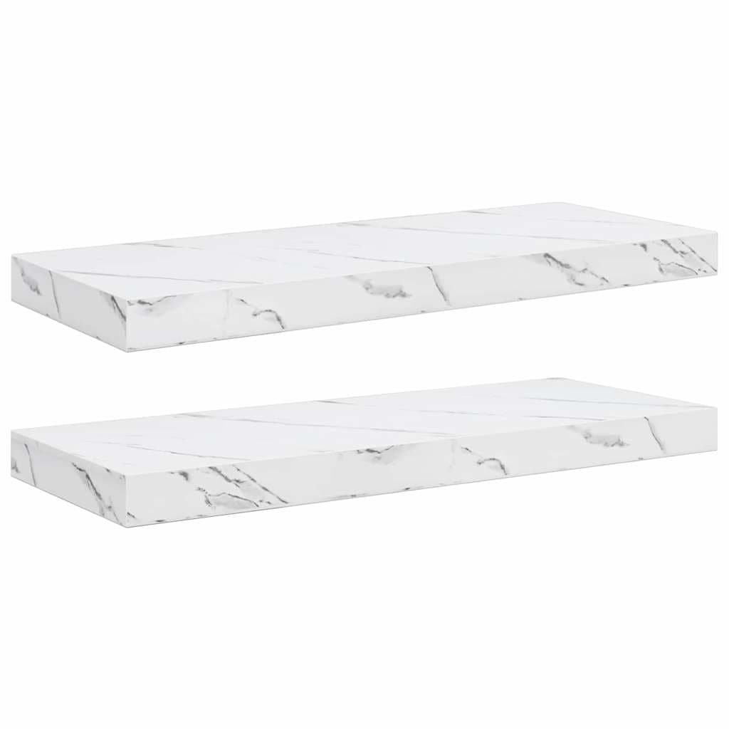 vidaXL Prateleira de Parede 2 pcs Mármore Branco 60 x 23,5 x 4 cm