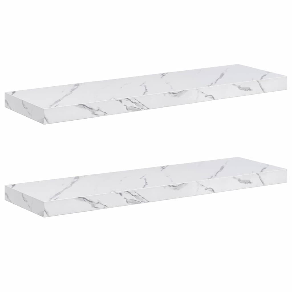 vidaXL Prateleira de Parede 2 pcs Mármore Branco 80 x 23,5 x 4 cm