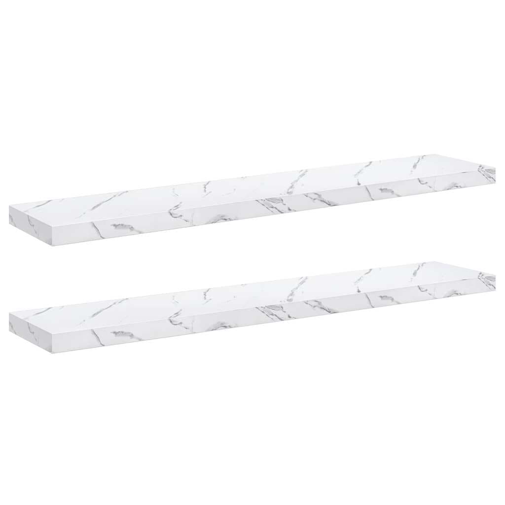 vidaXL Prateleira de Parede 2 pcs Mármore Branco 120 x 23,5 x 4 cm