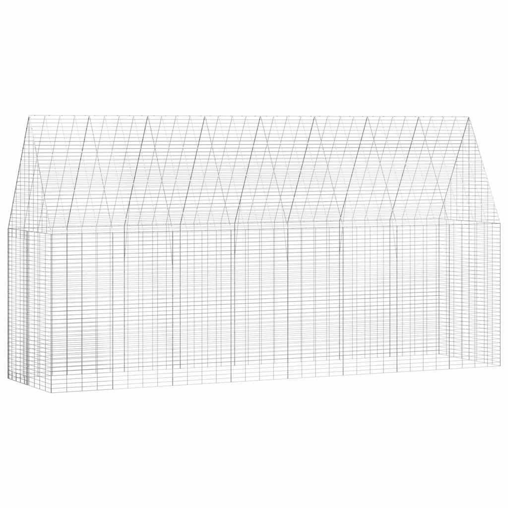 vidaXL Gaiola para Coelhos Prateado 400 x 100 x 210 cm Aço Galvanizado