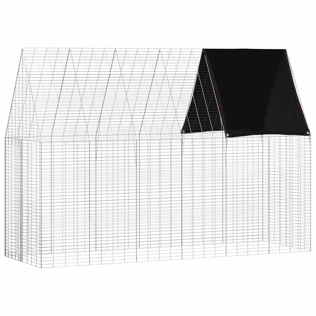 vidaXL Gaiola para Coelhos Prateado 300 x 100 x 210 cm Aço Galvanizado