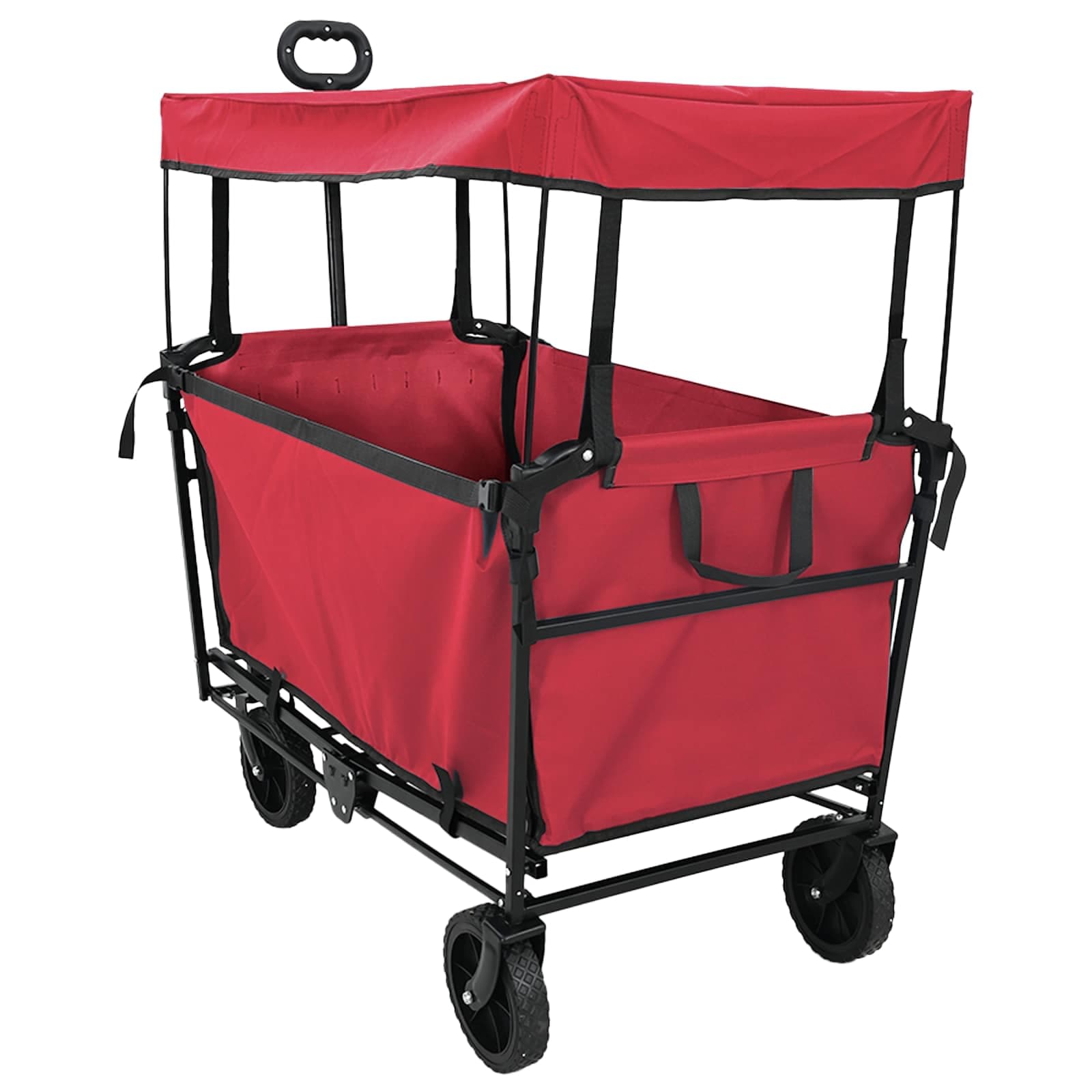 vidaXL Carrinho de Mão Dobrável Manual Vermelho 105 x 56,5 x 116 cm