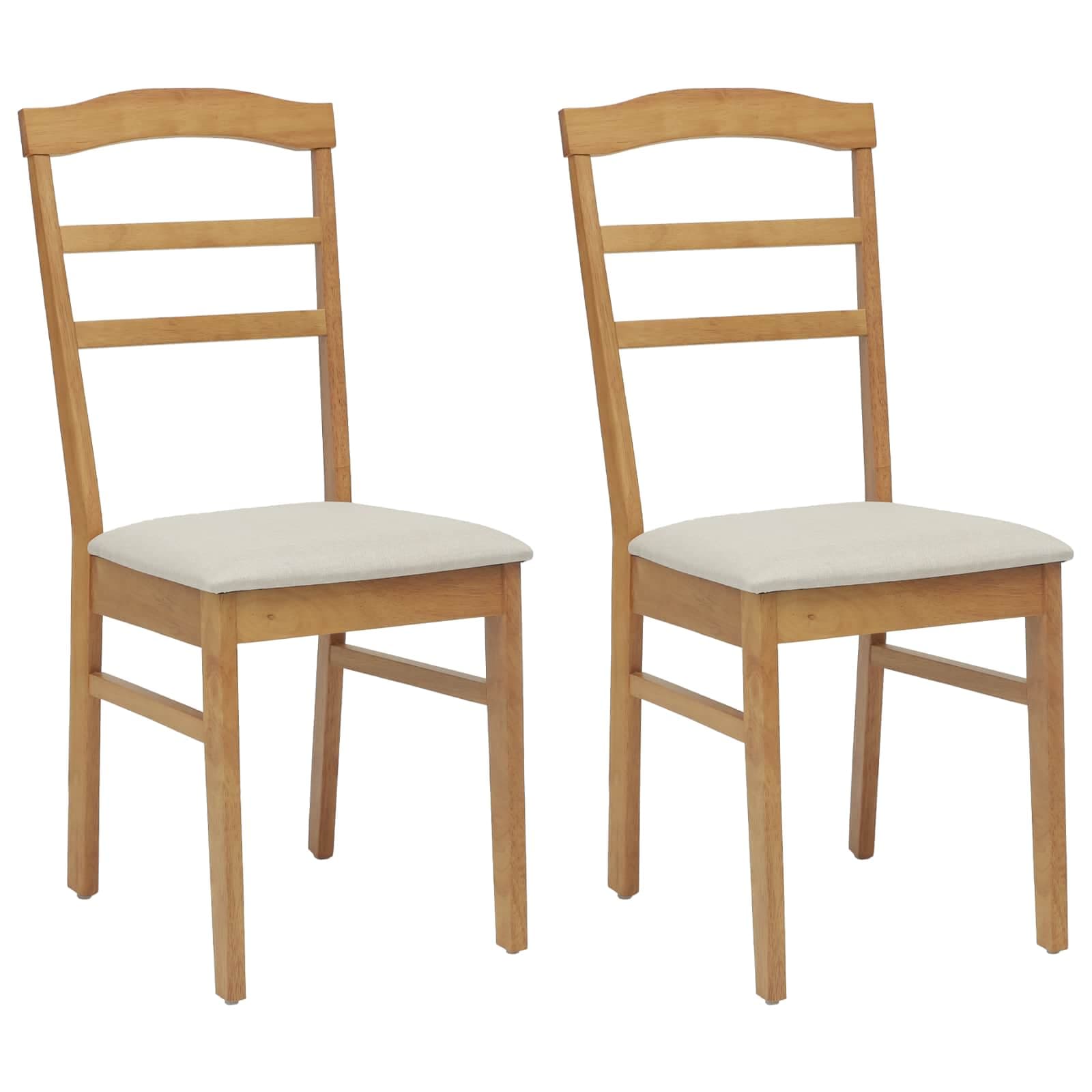 vidaXL Cadeira de jantar 2 pcs Natural e claro