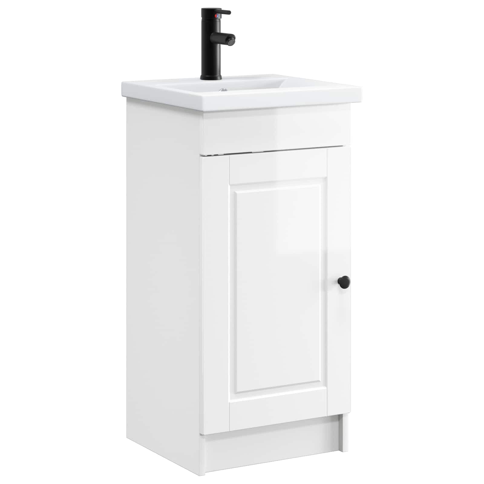 vidaXL Gabinete de banheiro com pia Branco Brilhante 42 x 40 x 84,5 cm