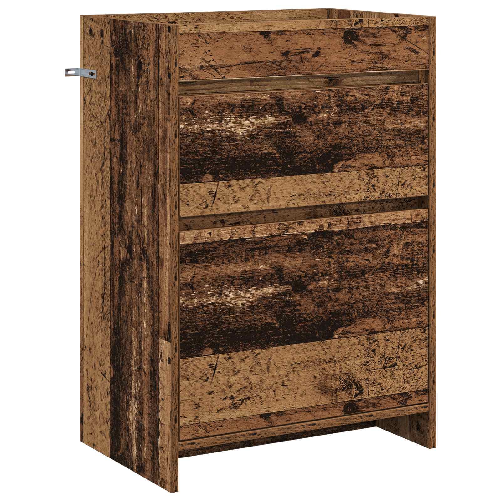 vidaXL Armário de Banheiro Sob a Pia Madeira antiga 56 x 37,5 x 81 cm