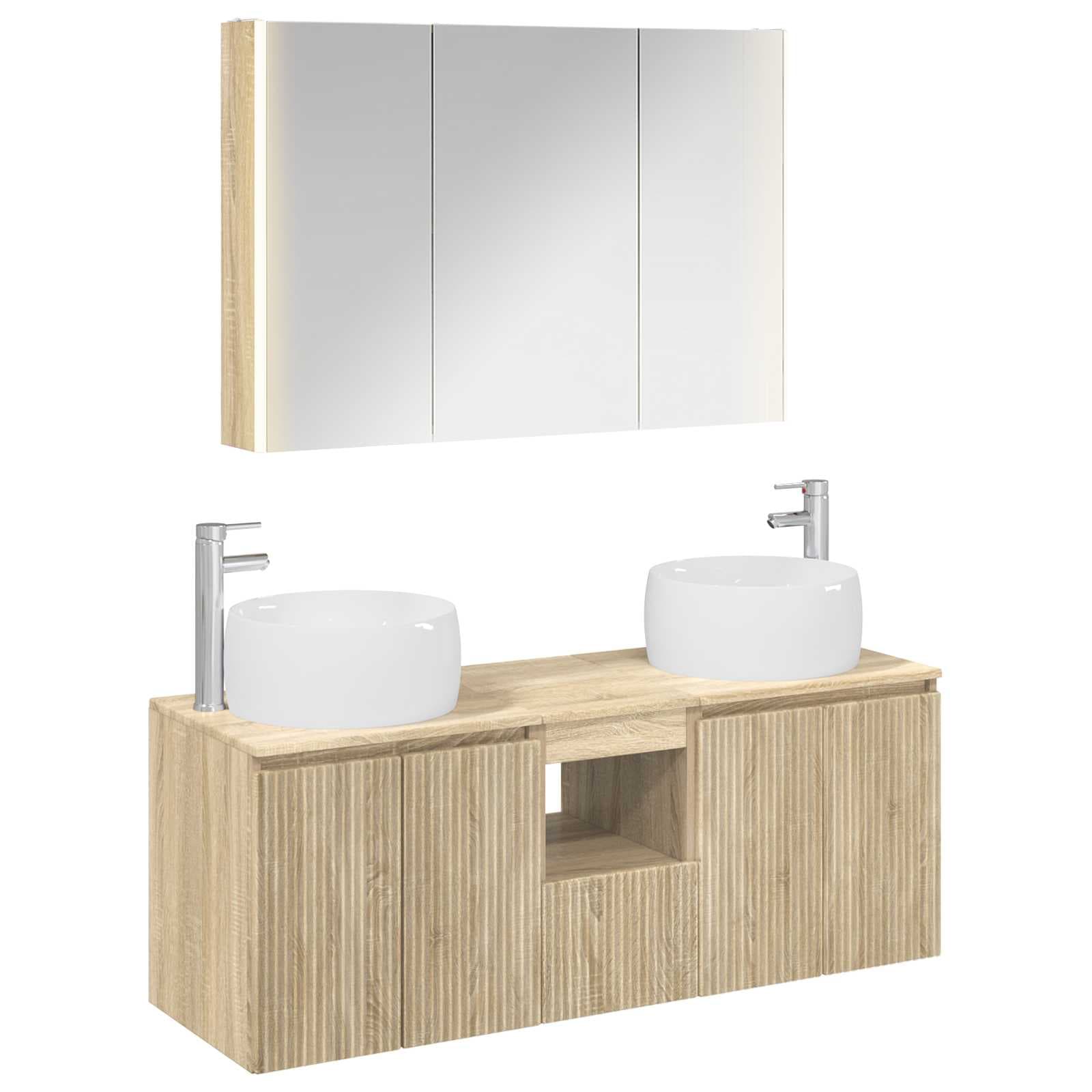 vidaXL Conjunto de Armários para Banheiro 4 pcs Carvalho Sonoma