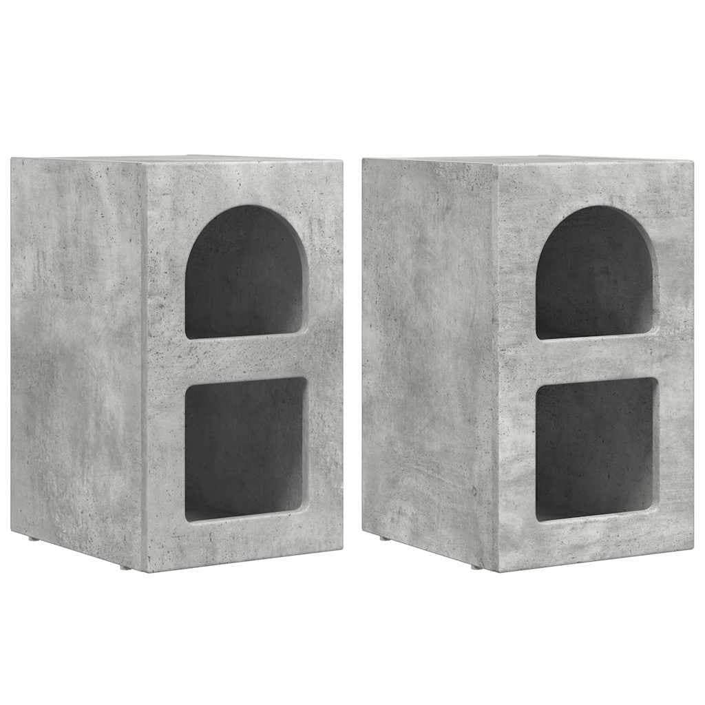 vidaXL Mesa-de-cabeceira 2 pcs Cinzento 29,5 x 33,5 x 50 cm