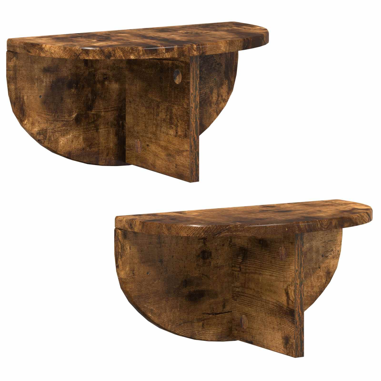 vidaXL Prateleira de Parede 2 pcs Carvalho Defumado 38 x 19 x 19 cm