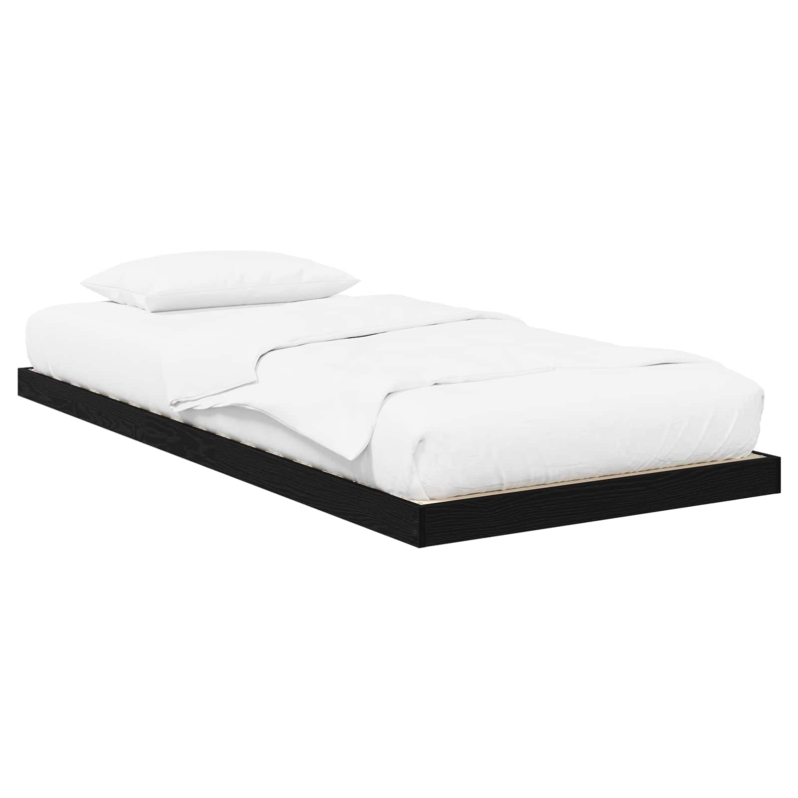vidaXL Estrutura de cama de chão Carvalho Preto 75 x 190 cm