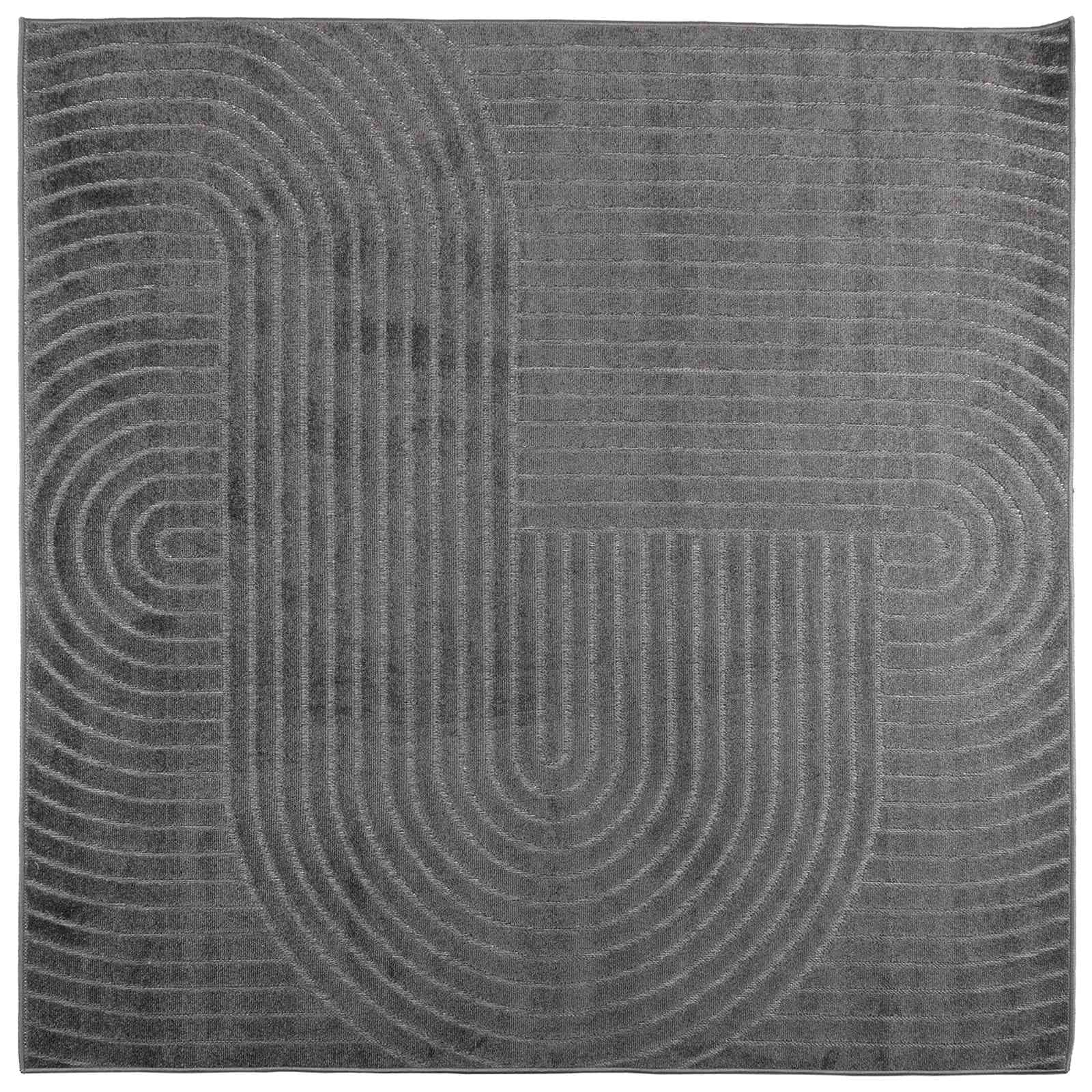 Tapete vidaXL de Área Palmeras Antracite 240 X 240 cm Poliéster - 3129771255