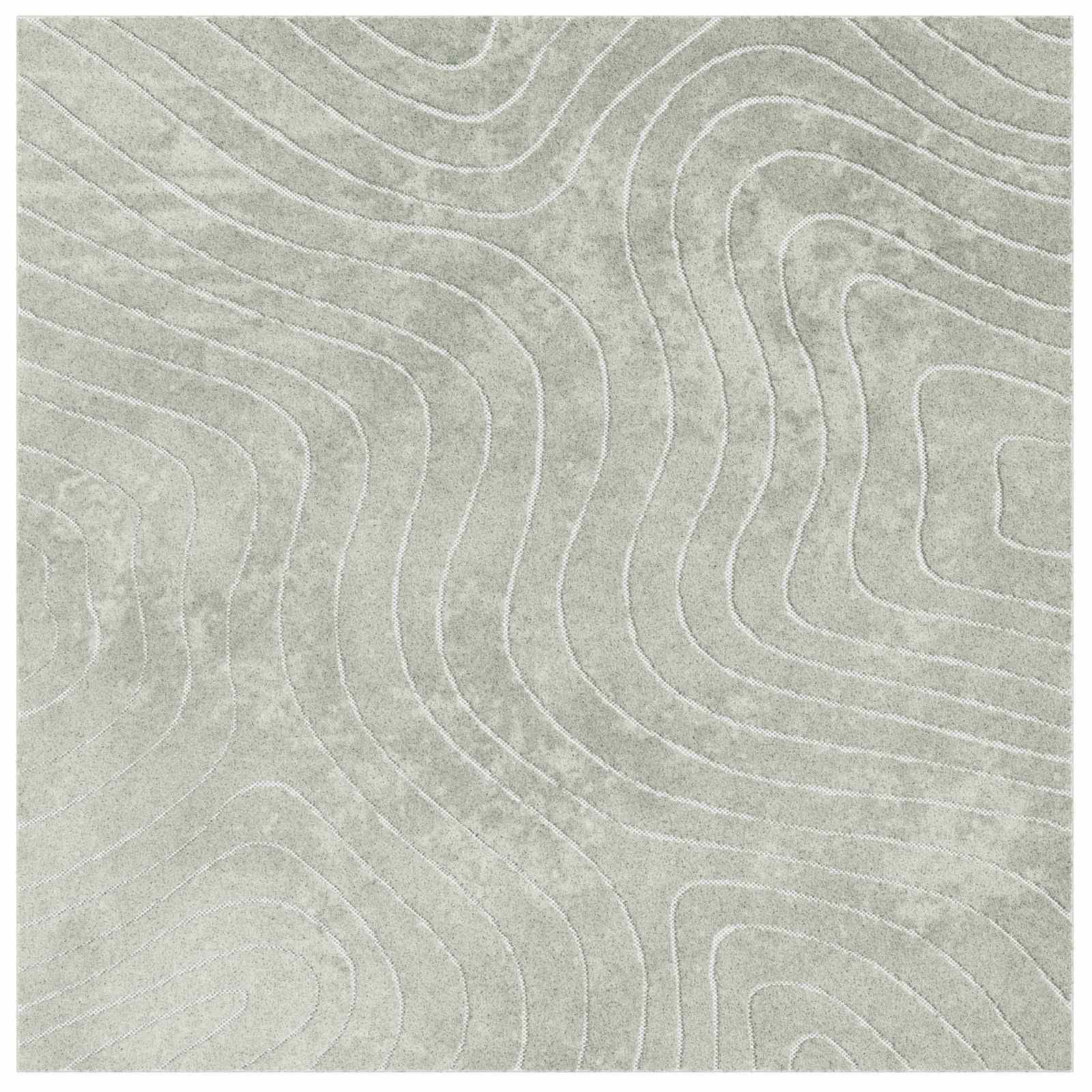 vidaXL Tapetes de área Quadrado PALMERAS Verde 200 x 200 cm Poliéster