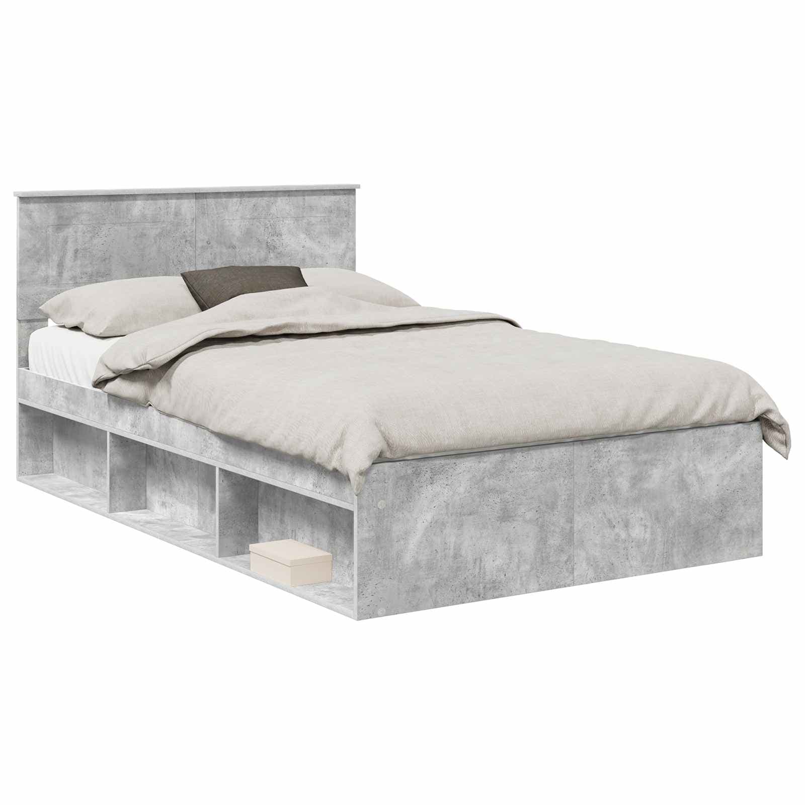 vidaXL Estrutura da Cama Concreto 120 x 190 cm Madeira processada