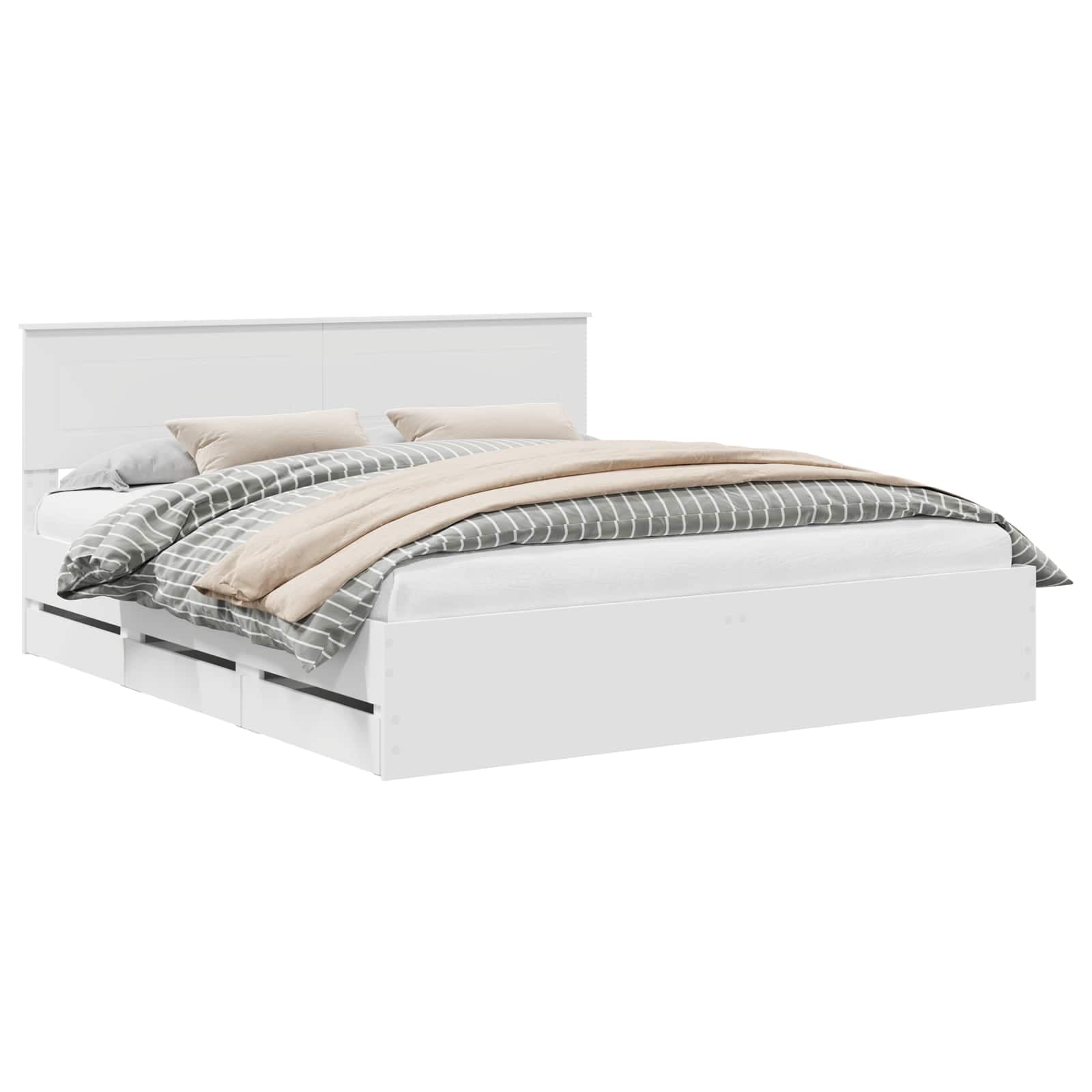 vidaXL Estrutura da Cama Branco 180 x 200 cm Madeira de Engenharia
