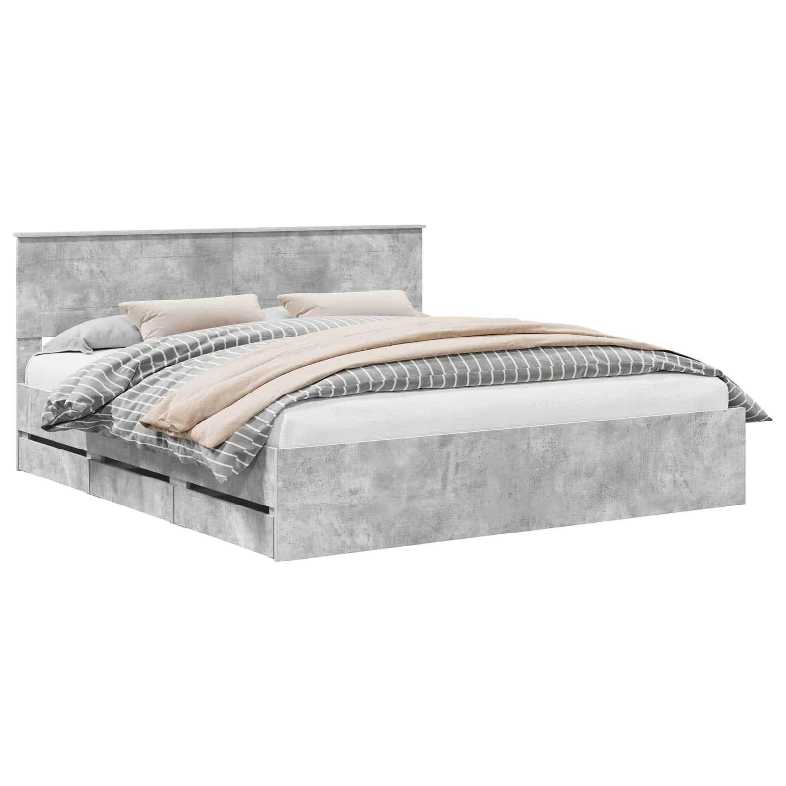vidaXL Estrutura da Cama Cinzento 180 x 200 cm Madeira de Engenharia