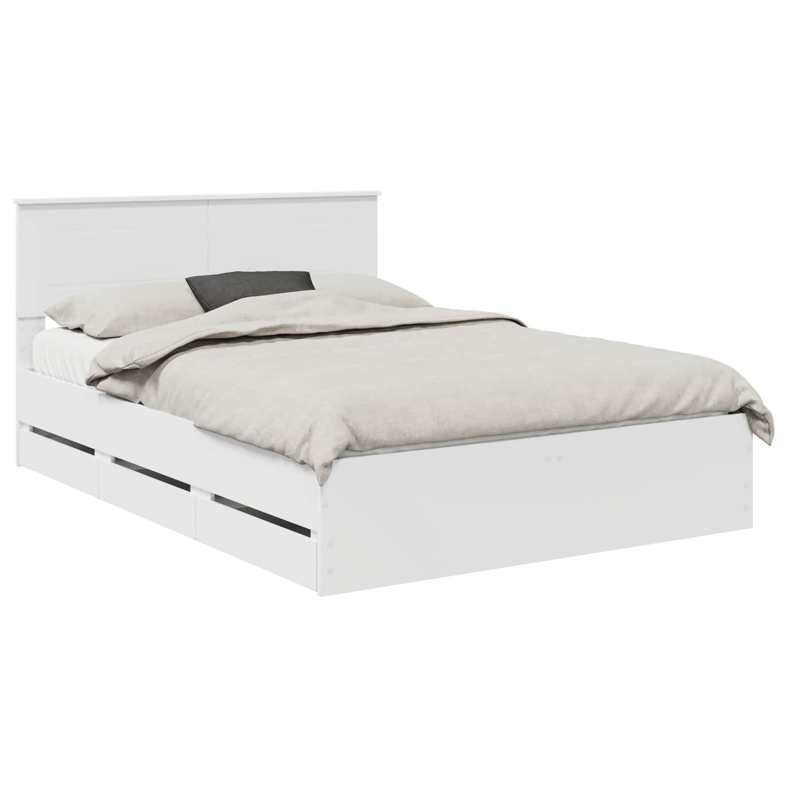 vidaXL Estrutura da Cama Branco 150 x 200 cm Madeira de Engenharia