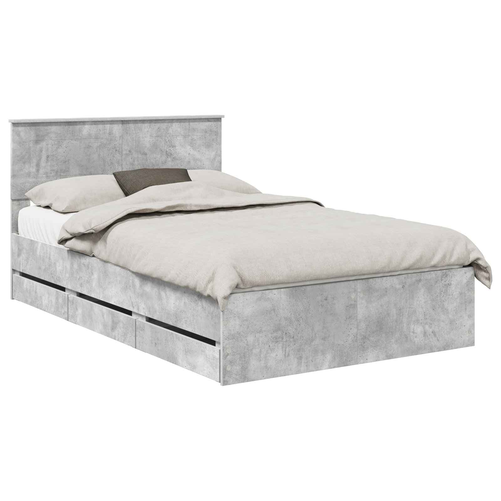 vidaXL Estrutura da Cama Cinzento 120 x 190 cm Madeira de Engenharia