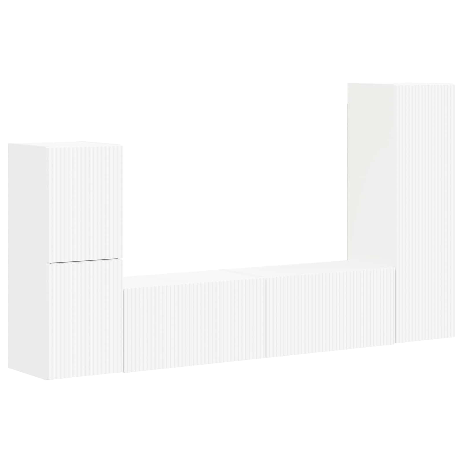 vidaXL Conjunto de Móvel de TV 4 Peças Branco Madeira Processada - 2158312861