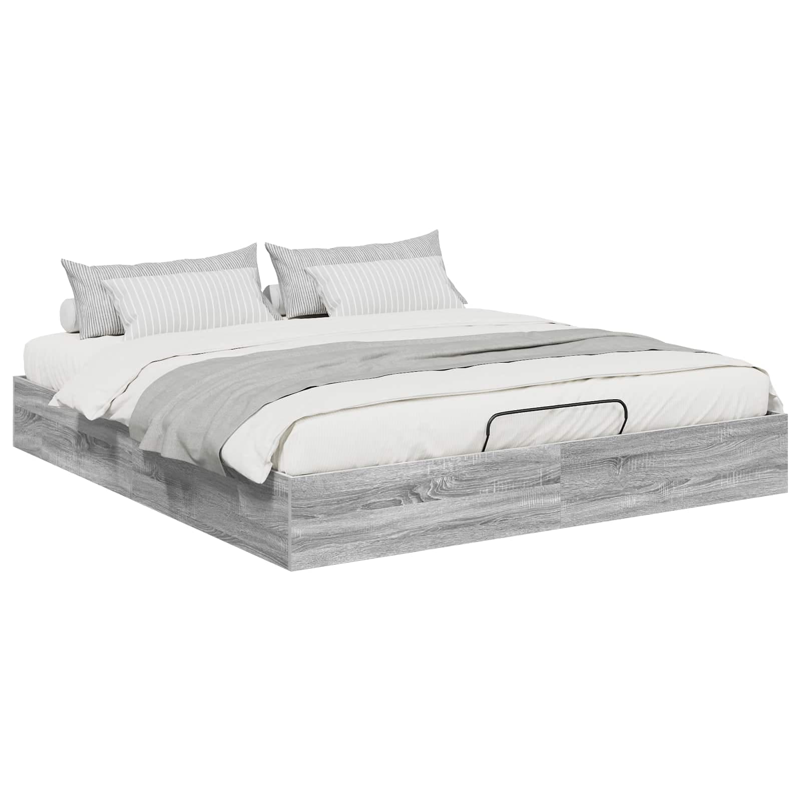 vidaXL Estrutura de Cama Ottoman Sonoma cinza 203 x 180 x 25 cm
