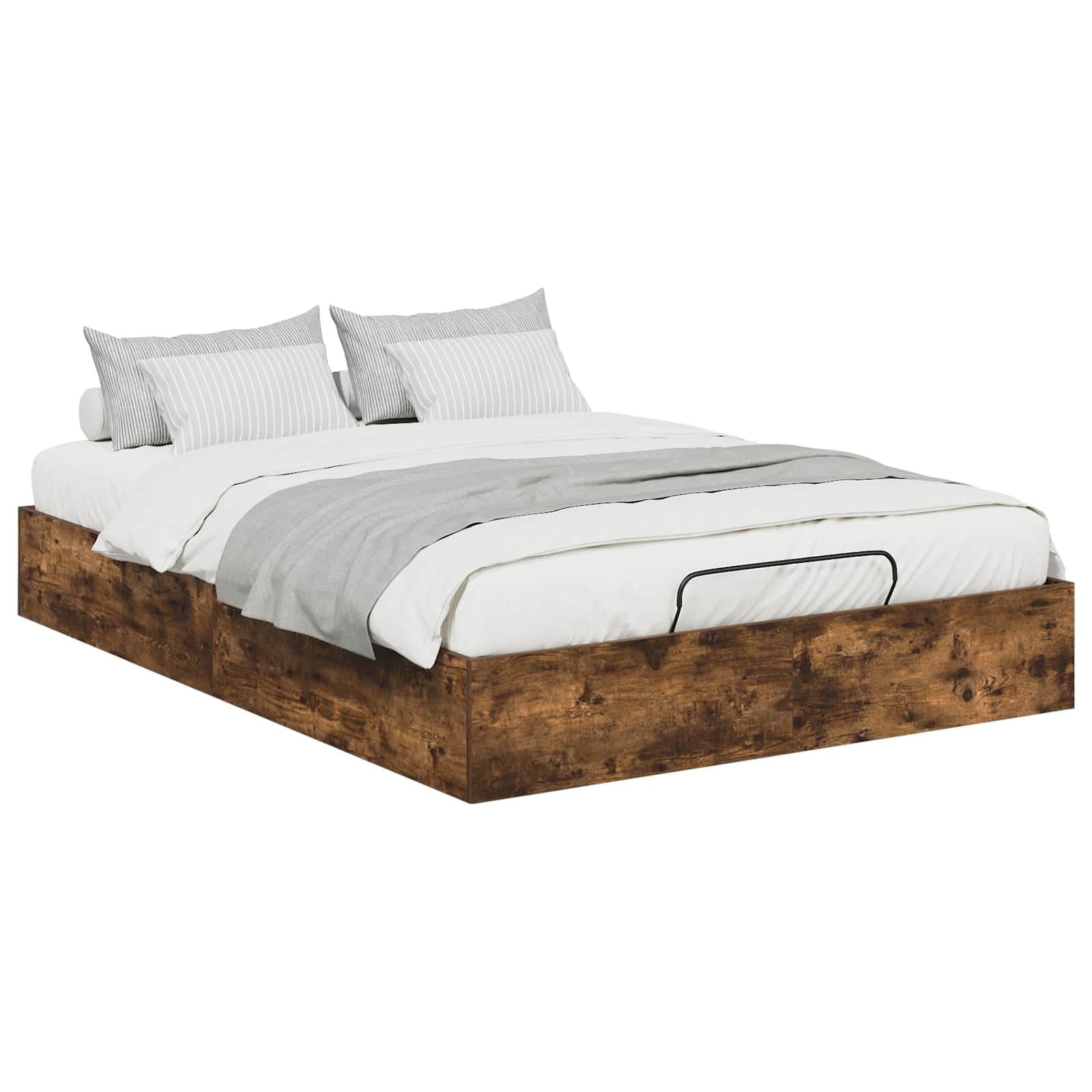 vidaXL Estrutura de Cama Ottoman Carvalho Fumado 203 x 140 x 25 cm