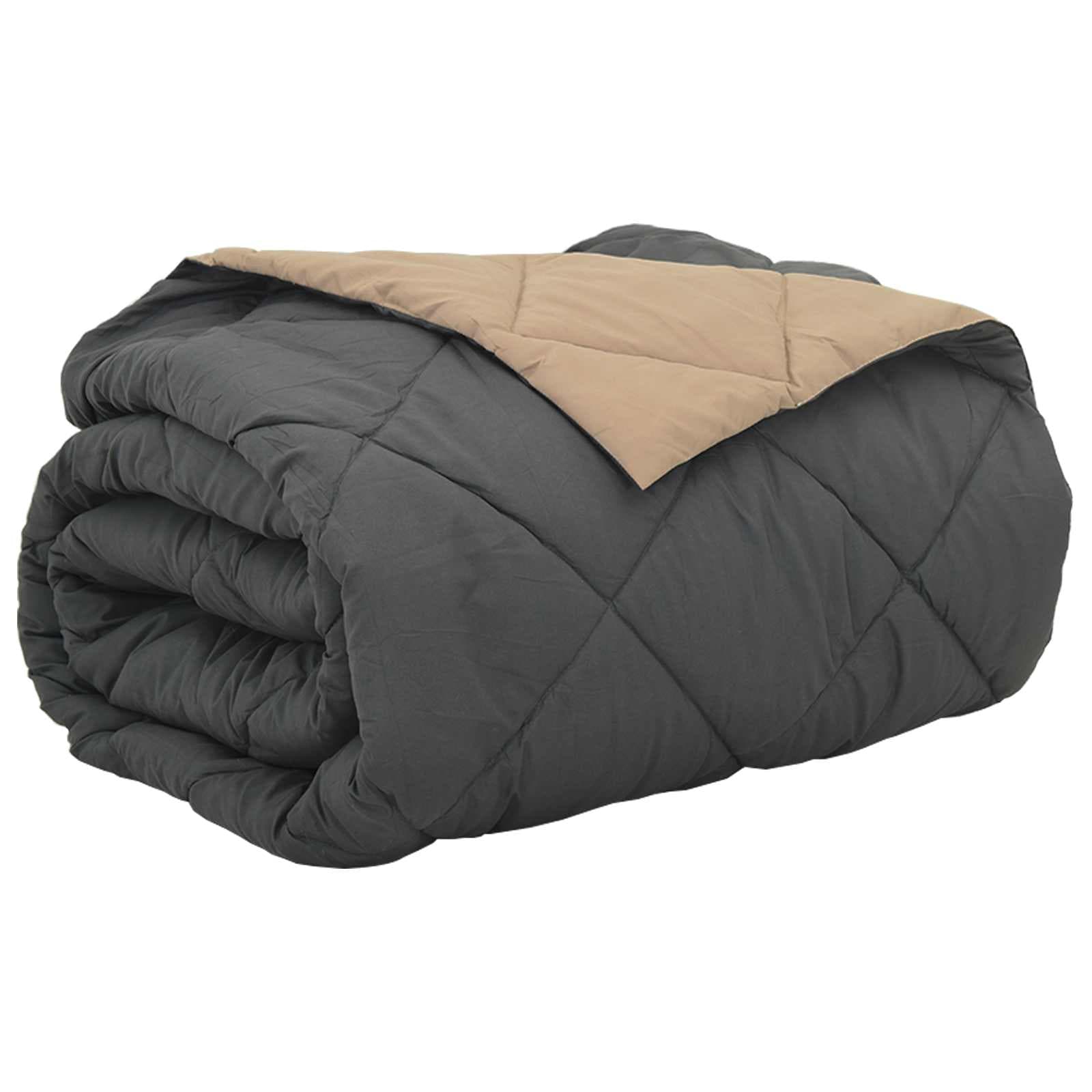 vidaXL Edredom de Verão Simples Antracite e Taupe 220 x 260 cm