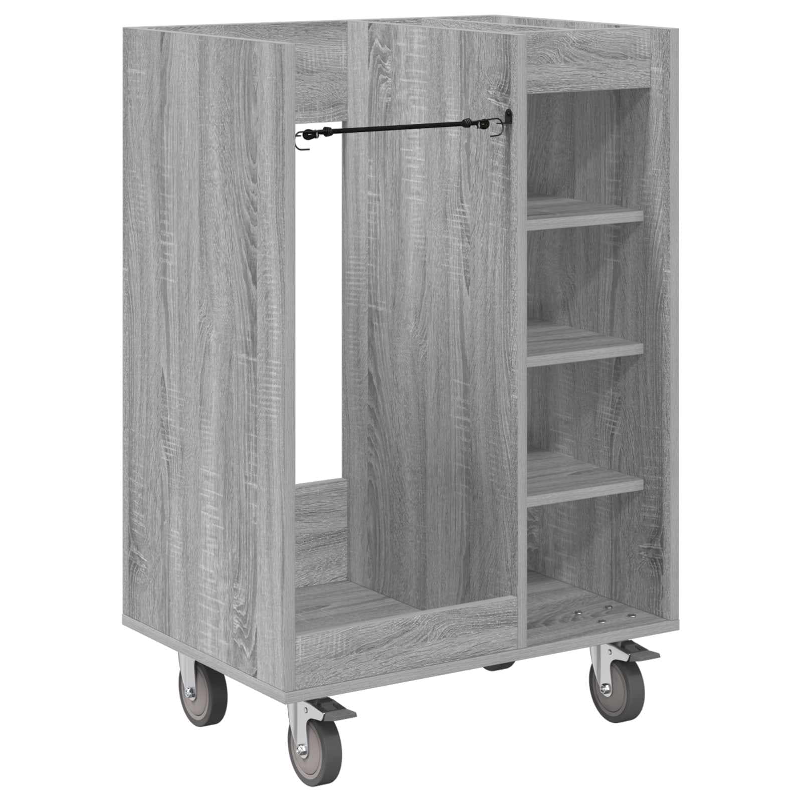 vidaXL Armário de Golfe com roda Liso Cinza Sonoma 65 x 45 x 98 cm