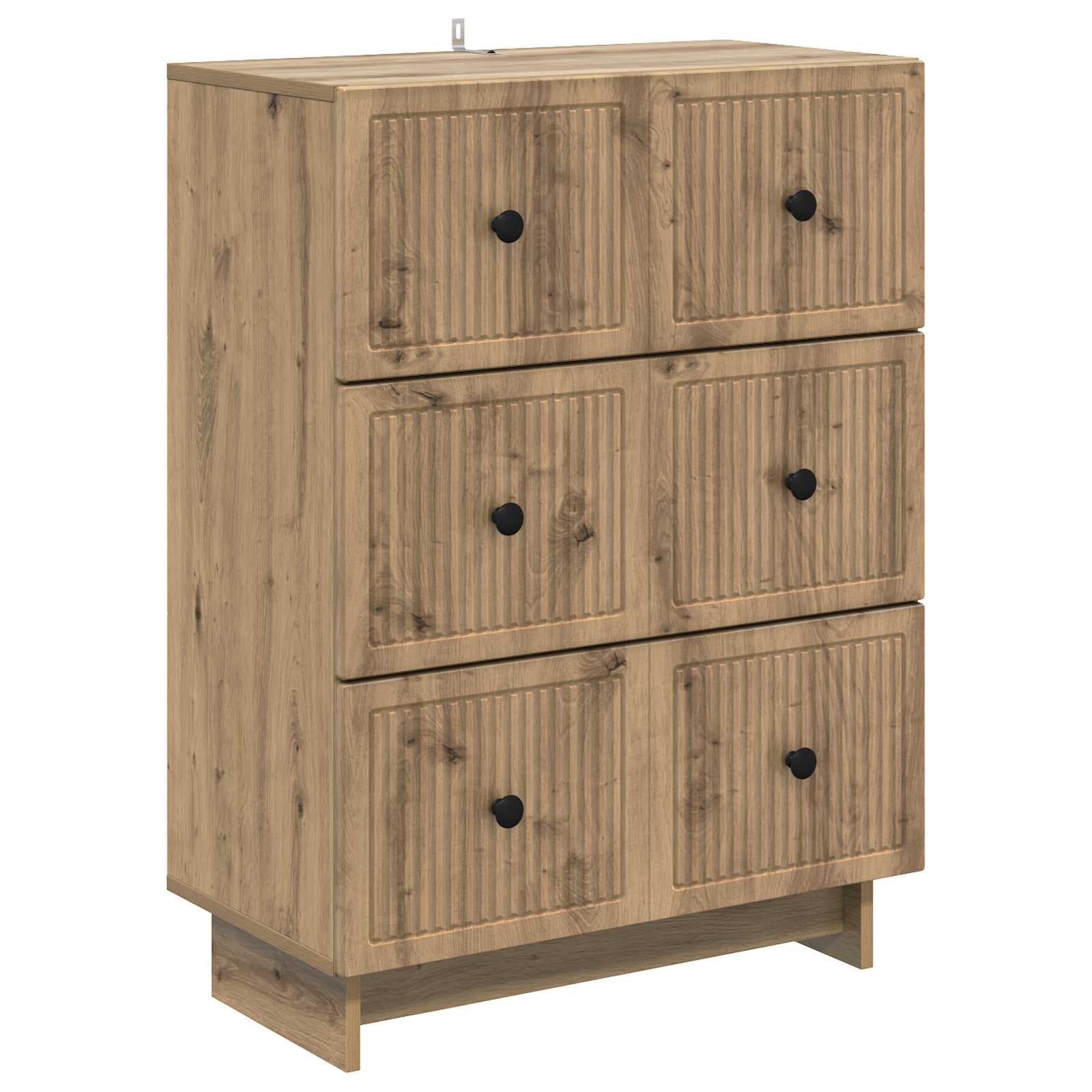 vidaXL Gabinete de Gavetas Carvalho Arttisan 66 x 34,5 x 90 cm