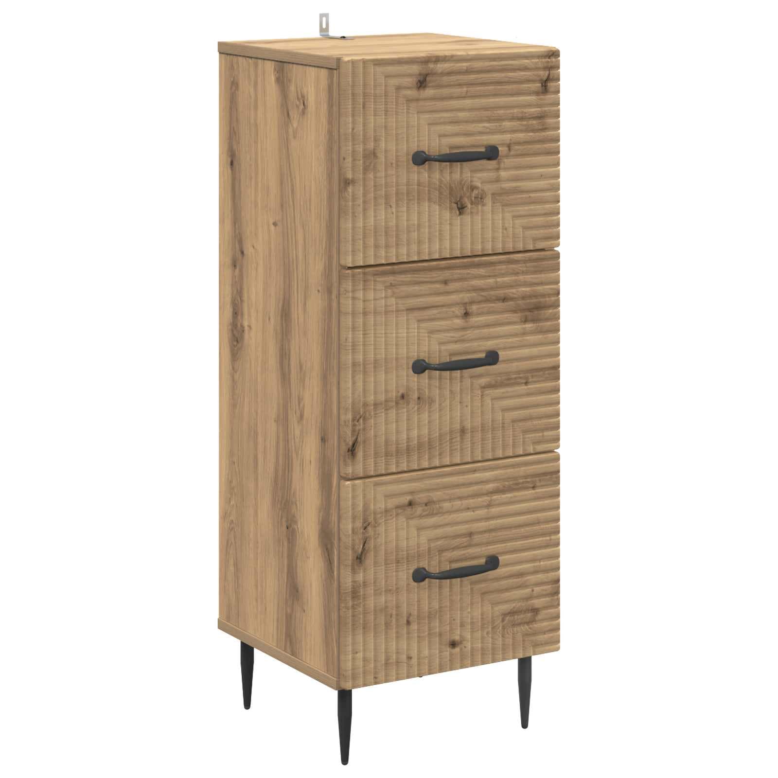 vidaXL Gabinete de Gavetas Carvalho Arttisan 33 x 34,5 x 89,5 cm