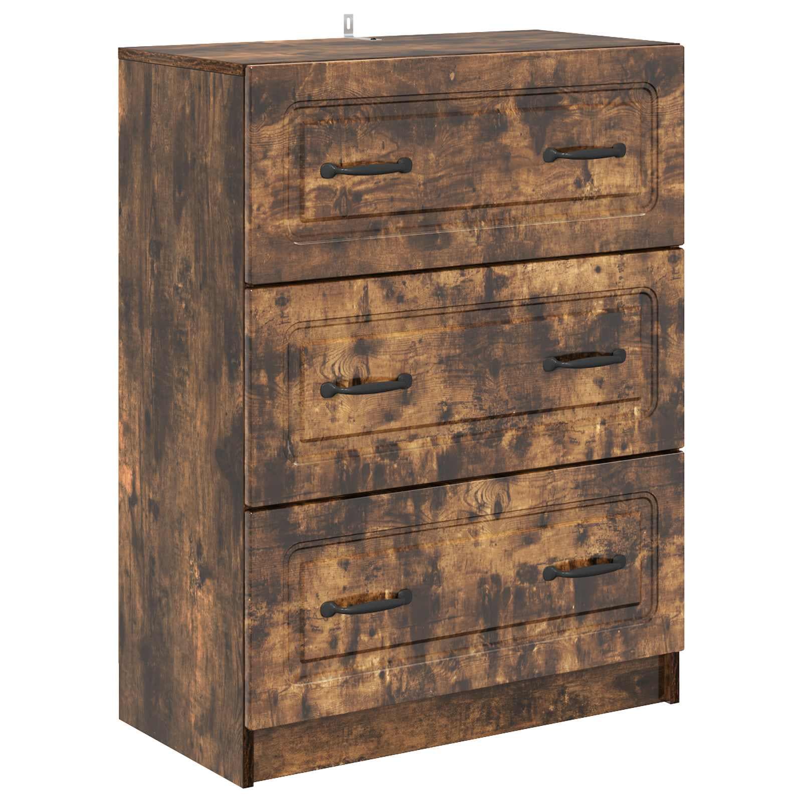 vidaXL Gabinete de Gavetas Carvalho Fumado 66 x 34,5 x 87 cm