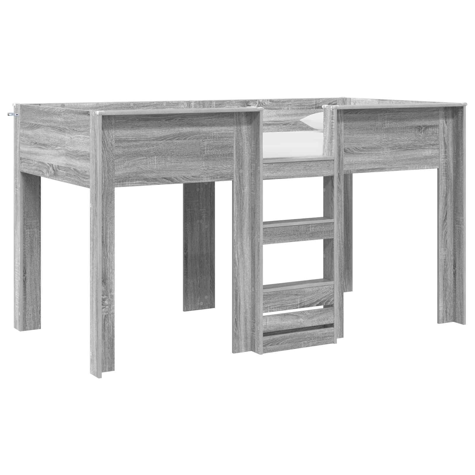 vidaXL Beliche para Crianças com colchão Cinza Sonoma 100 x 200 cm