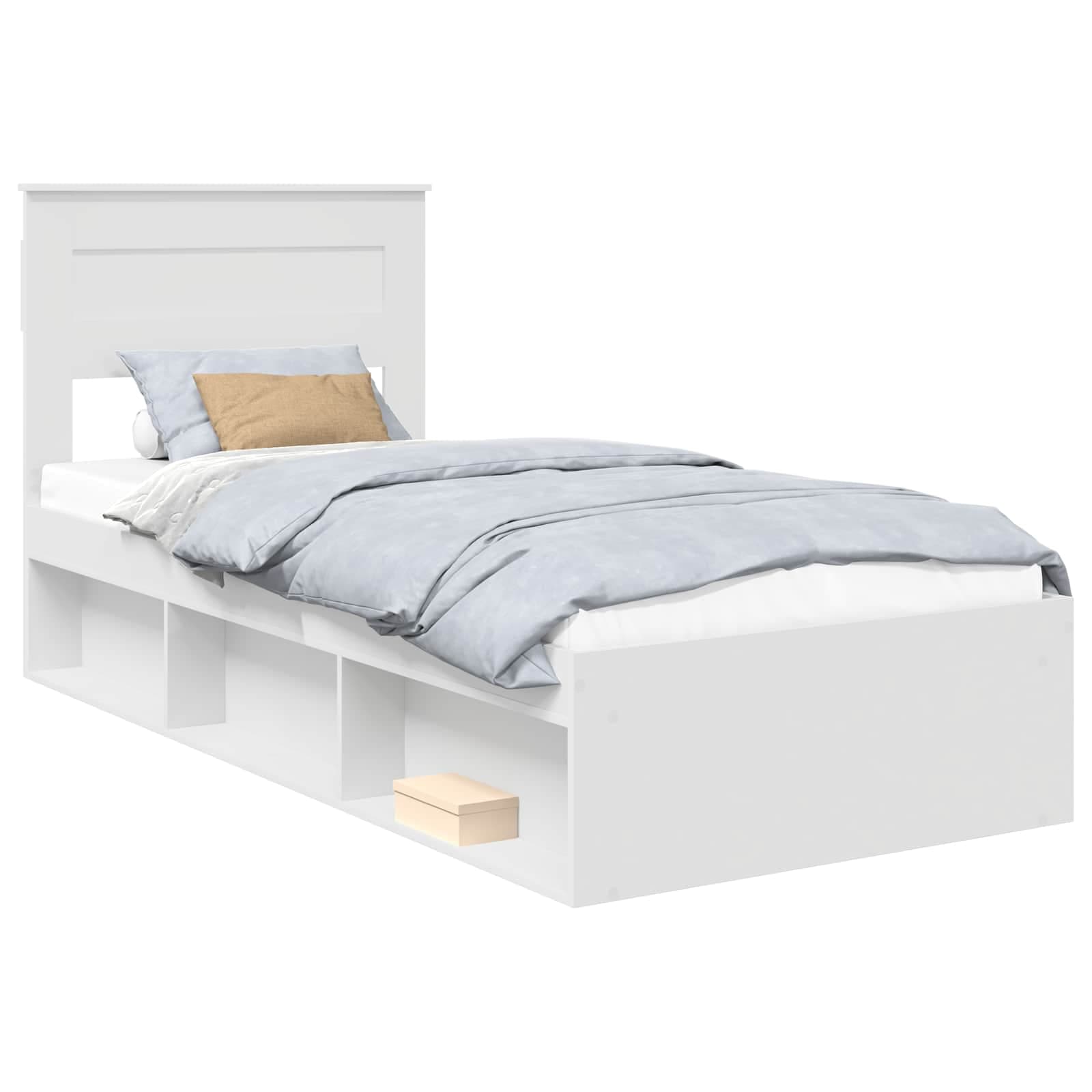 vidaXL Estrutura da Cama Branco 75 x 190 cm Madeira de Pinheiro Sólida