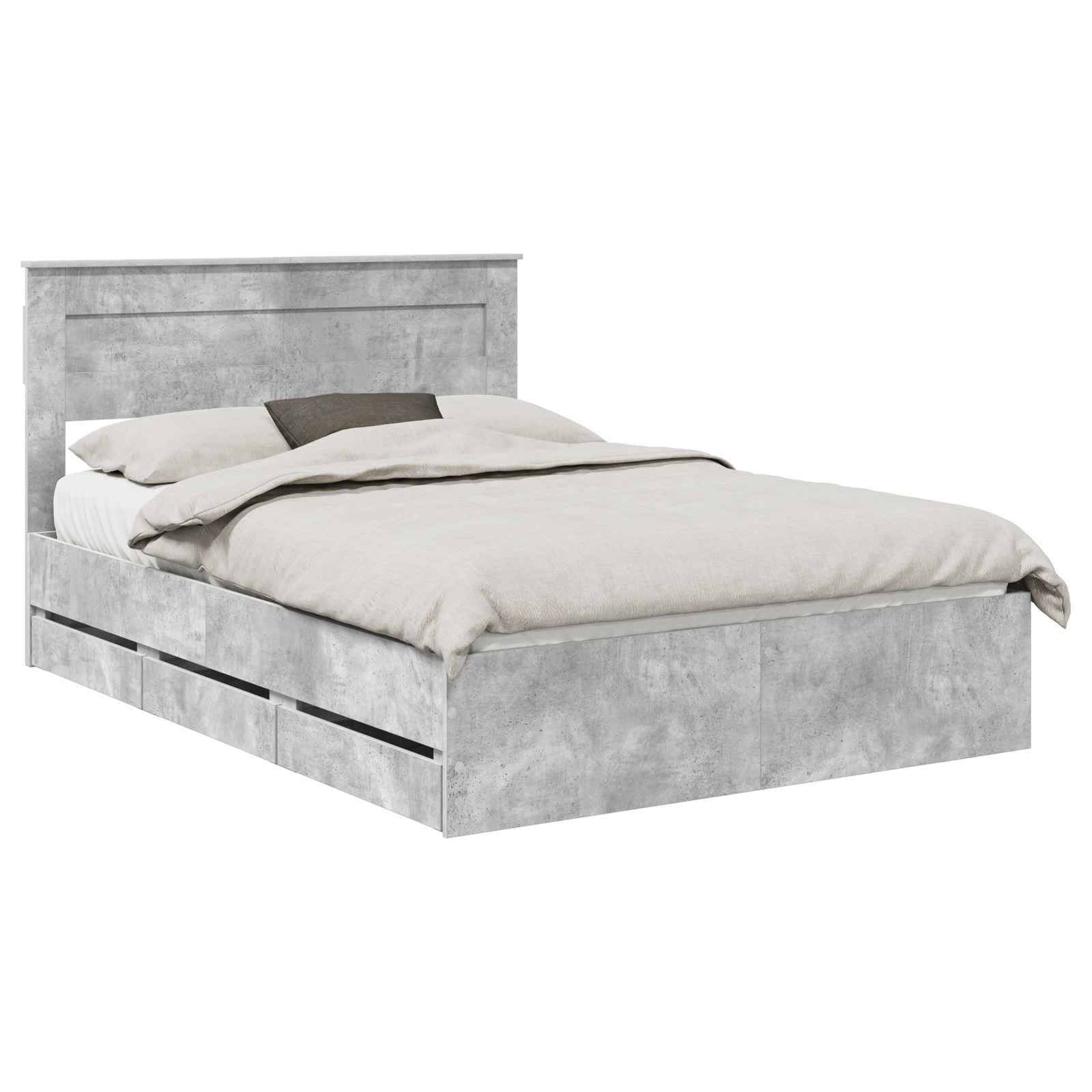 vidaXL Estrutura da Cama Cinzento 160 x 200 cm Madeira de Engenharia