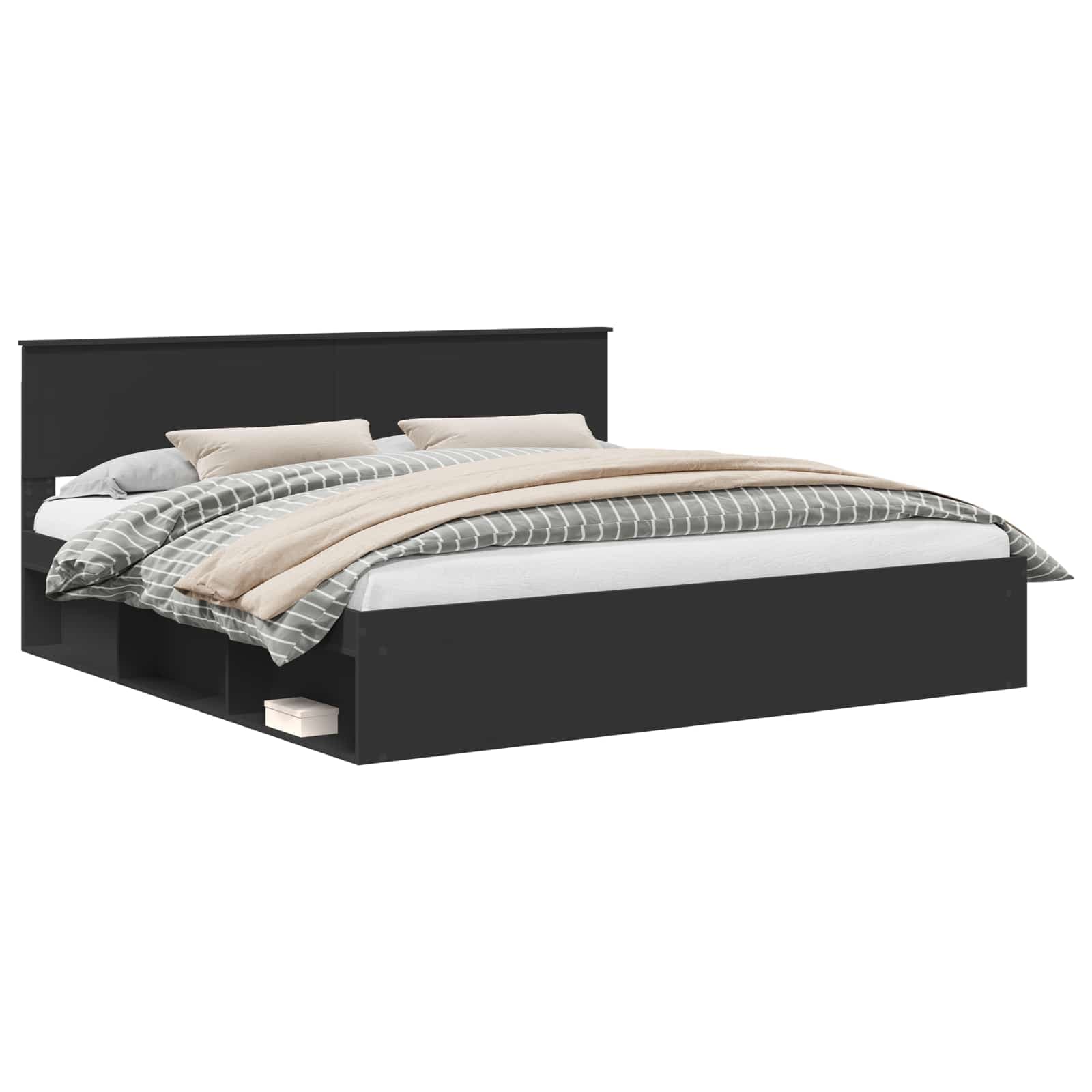 vidaXL Estrutura da Cama Preto 200 x 200 cm Madeira de Pinheiro Sólida
