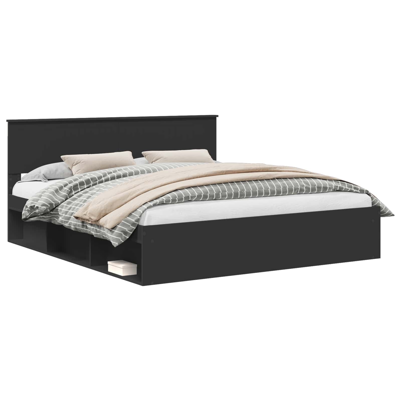 vidaXL Estrutura da Cama Preto 180 x 200 cm Madeira de Pinheiro Sólida