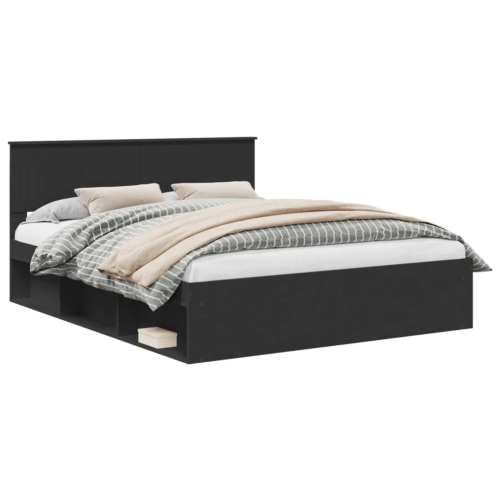 vidaXL Estrutura da Cama Preto 160 x 200 cm Madeira de Pinheiro Sólida