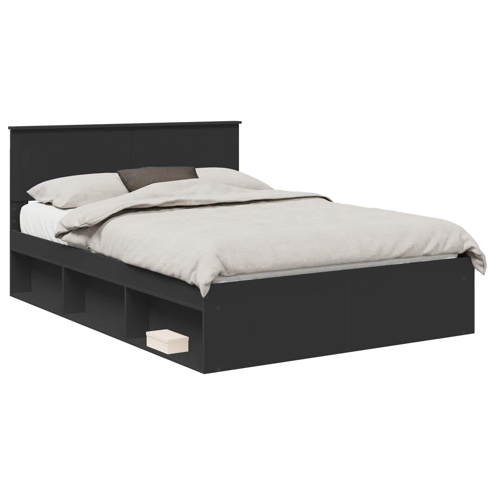 vidaXL Estrutura da Cama Preto 135 x 190 cm Madeira de Pinheiro Sólida