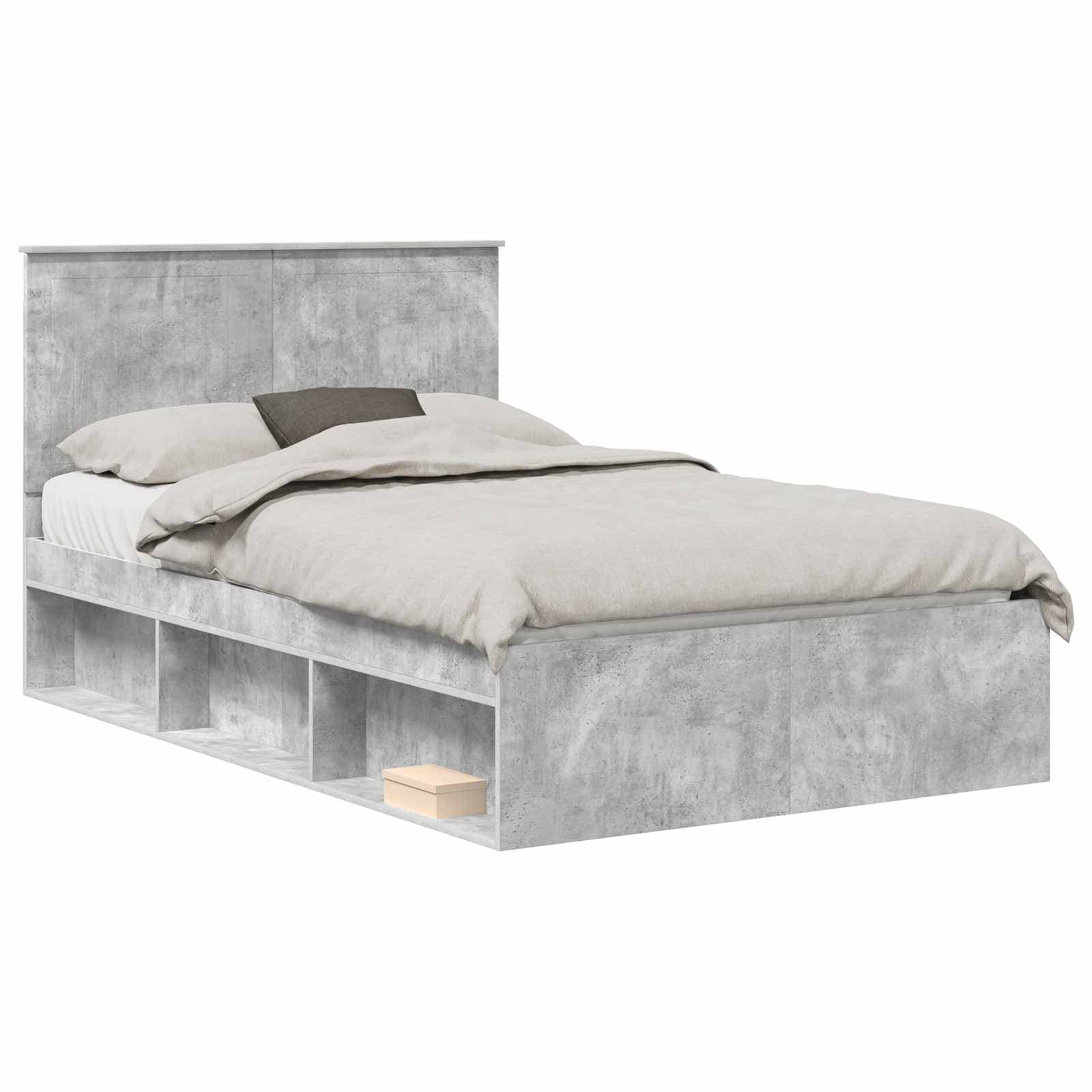 vidaXL Estrutura da Cama com cabeceira Concreto 120 x 190 cm