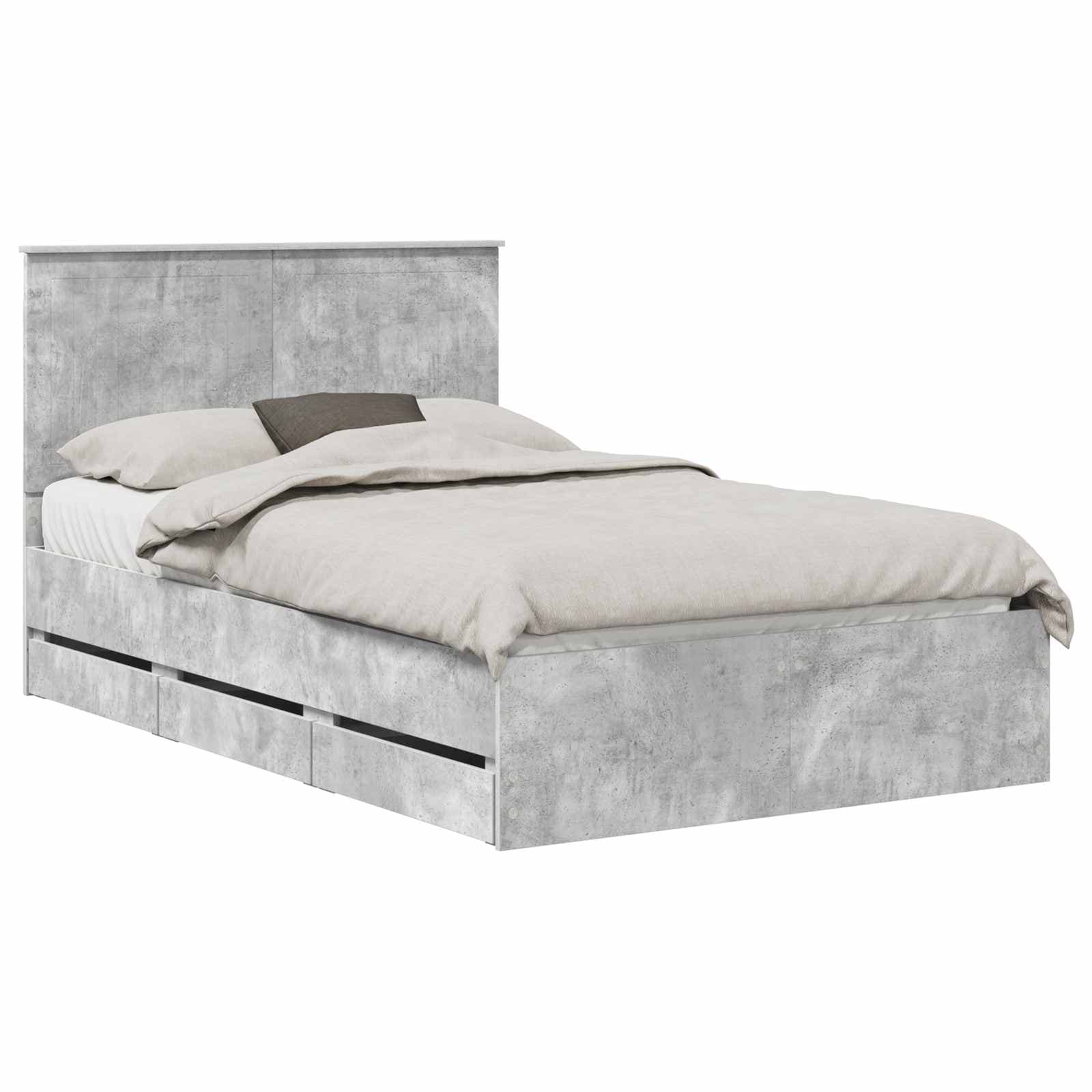 vidaXL Estrutura da Cama Cinzento 120 x 190 cm Madeira de Engenharia