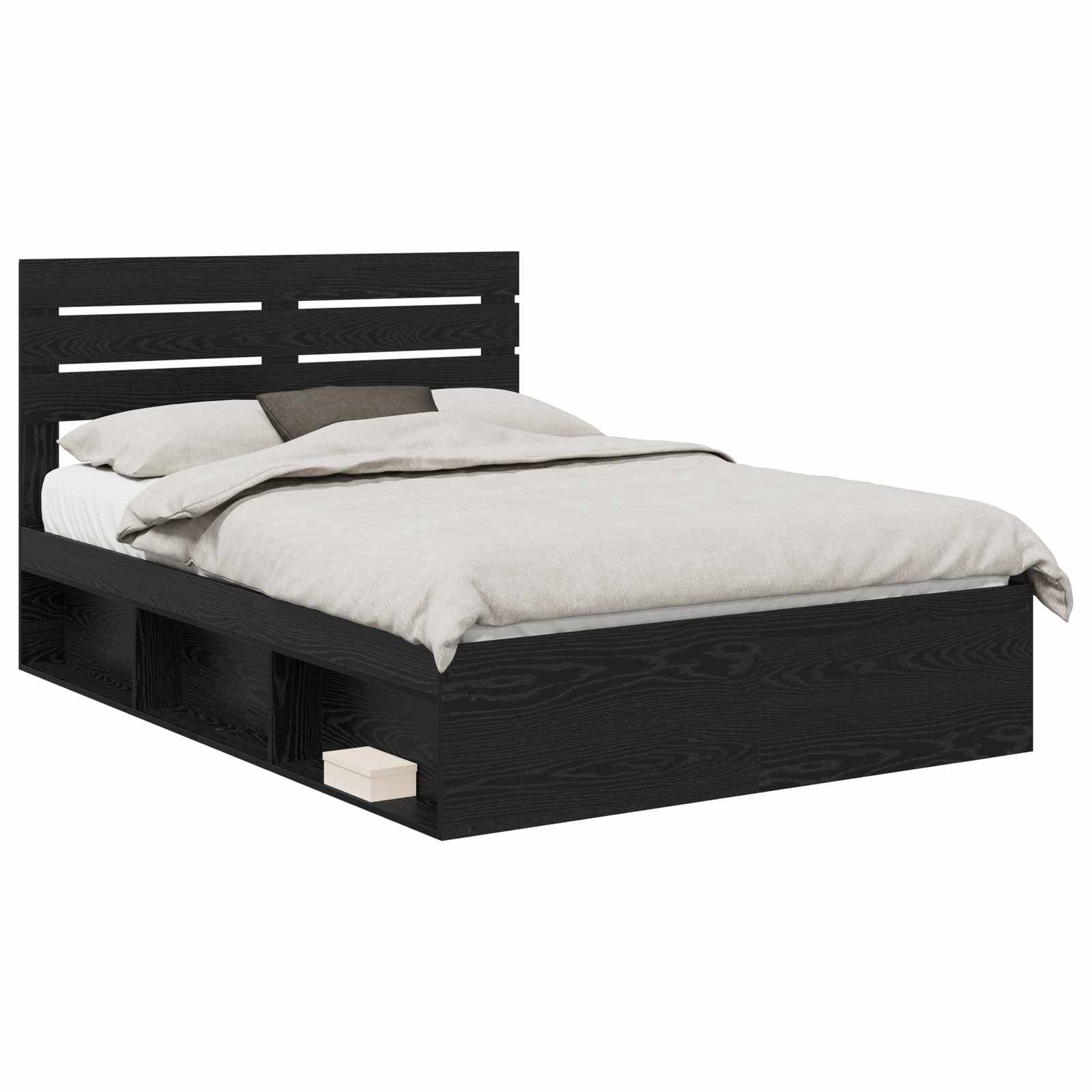 vidaXL Estrutura da Cama Preto 150 x 200 cm Madeira de Pinheiro Sólida