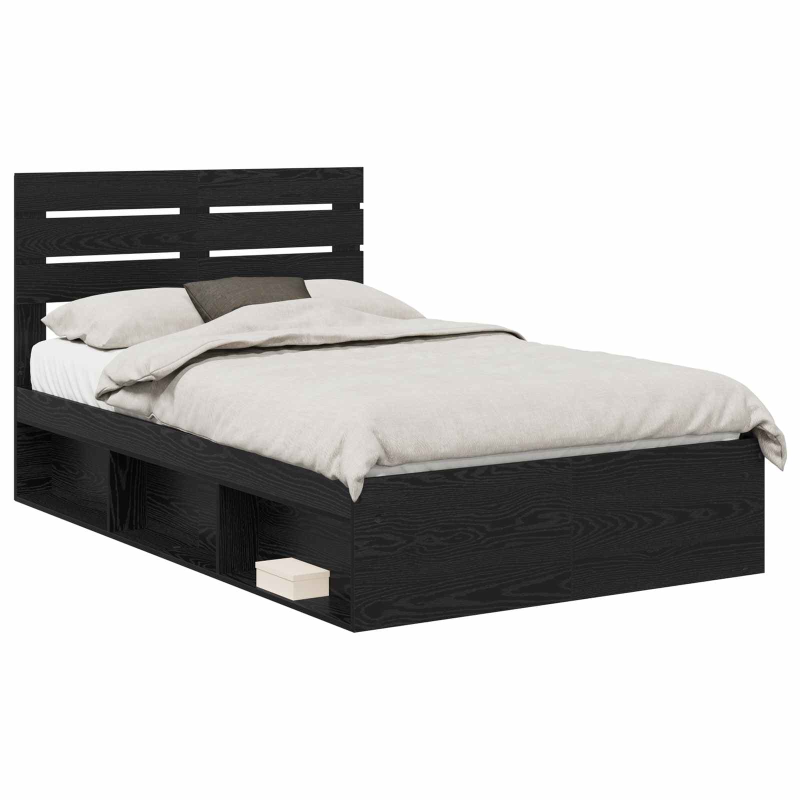 vidaXL Estrutura da Cama Preto 120 x 190 cm Madeira de Pinheiro Sólida