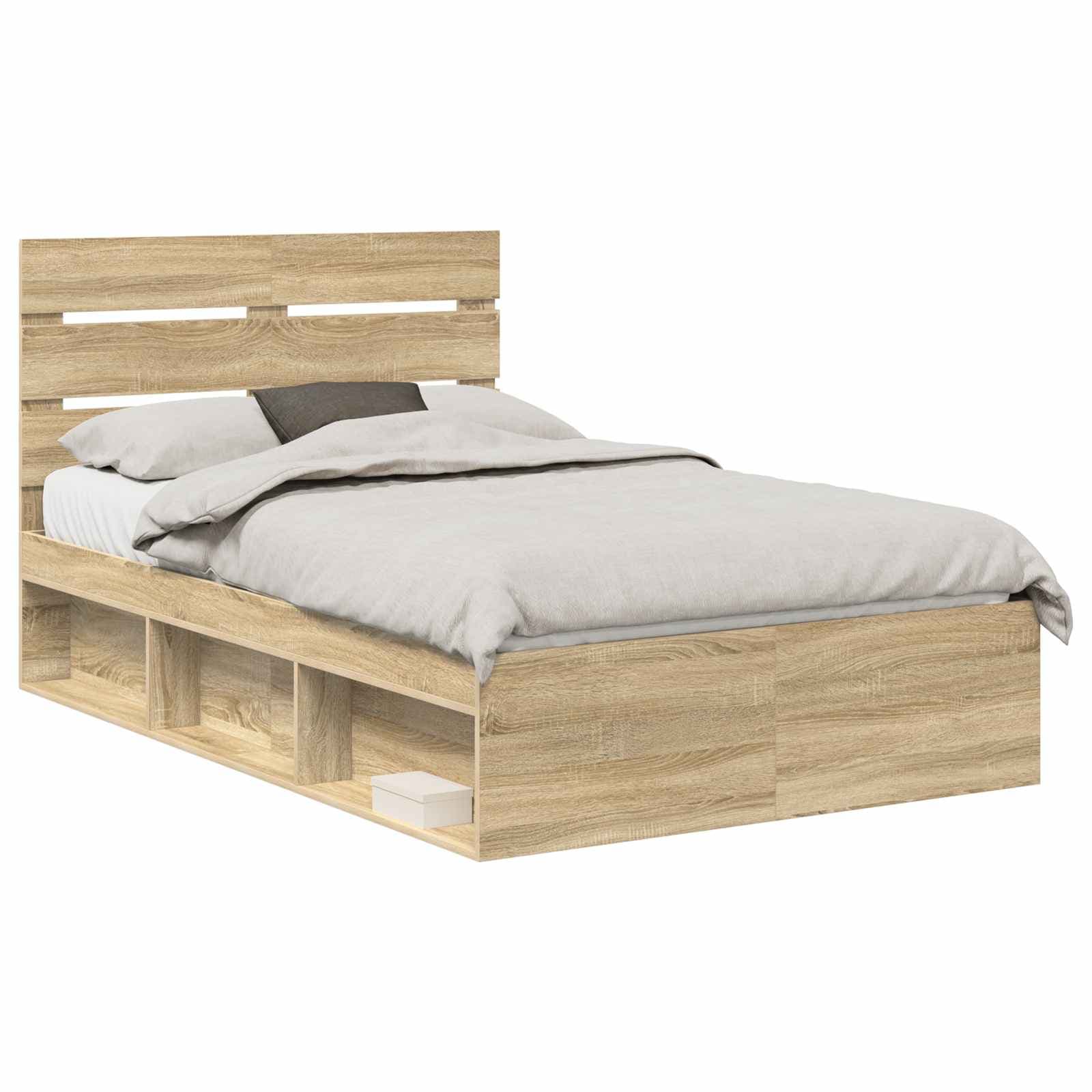 vidaXL Estrutura da Cama com cabeceira Sonoma 120 x 190 cm