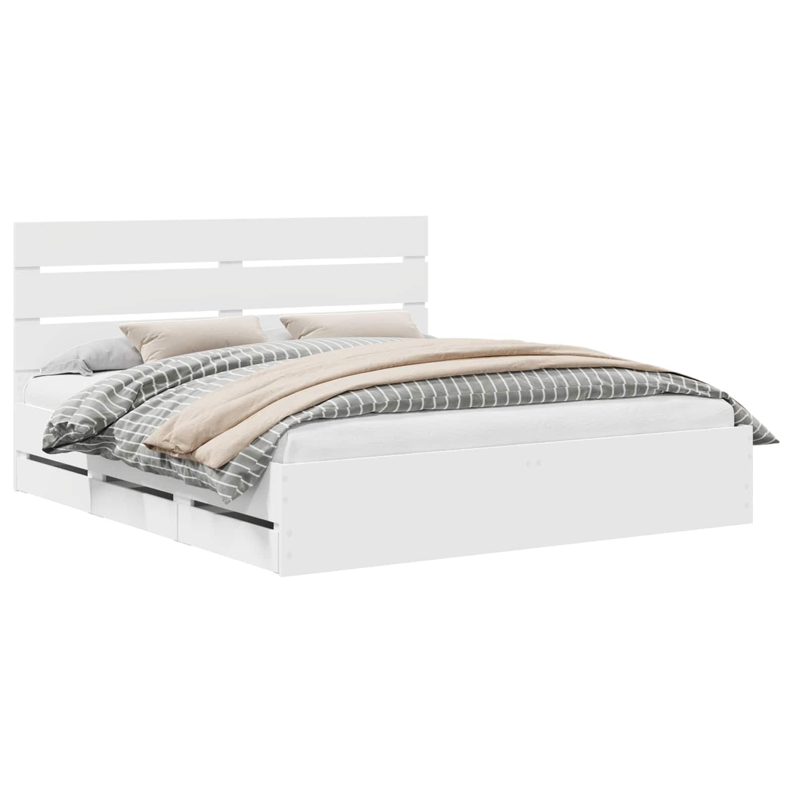 vidaXL Estrutura da Cama Branco 180 x 200 cm Madeira de Engenharia