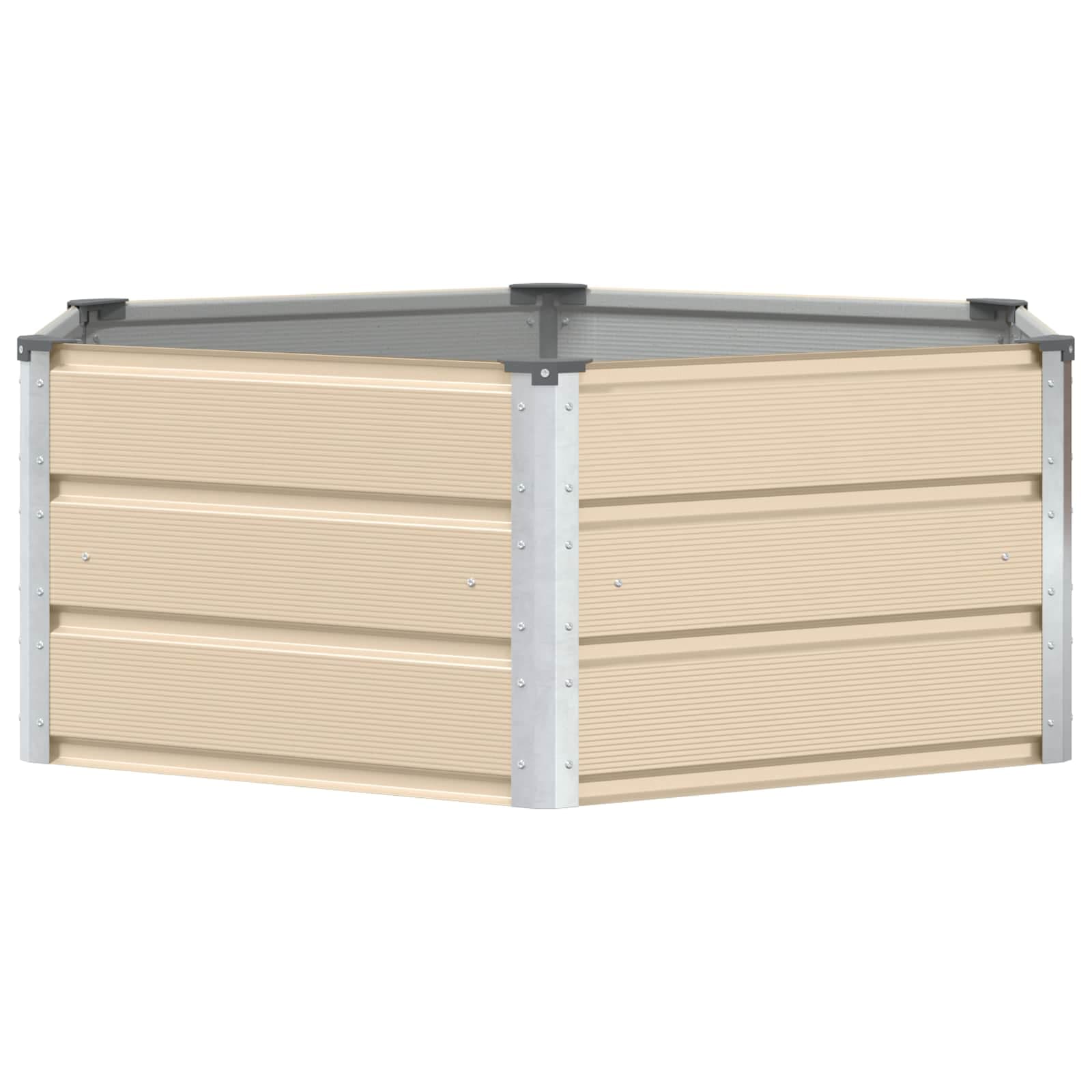 vidaXL Floreira Ivory 129 x 129 x 45 cm Aço