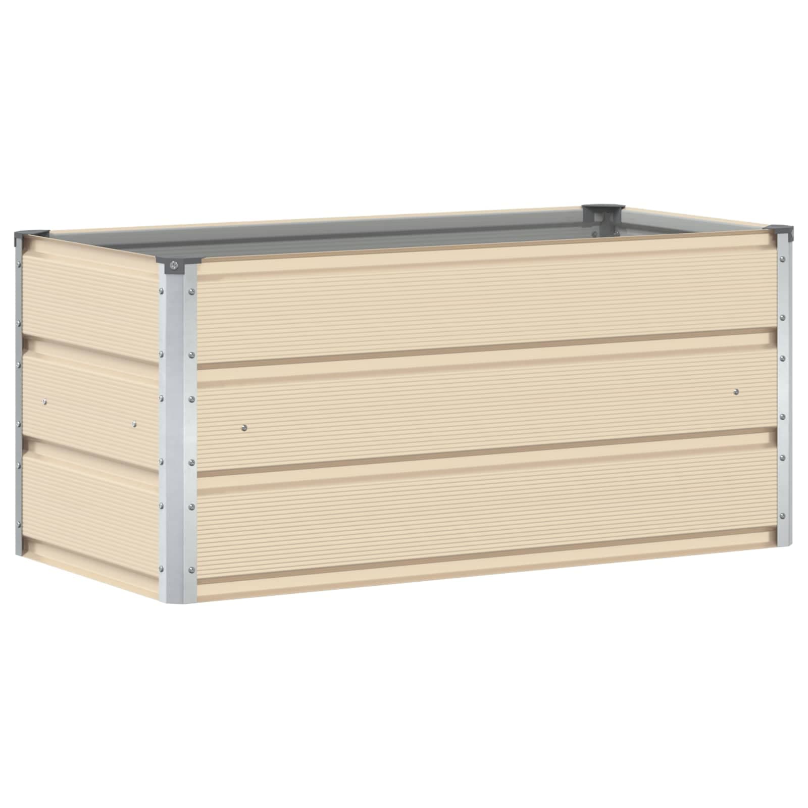 vidaXL Floreira Ivory 100 x 50 x 45 cm Aço Galvanizado