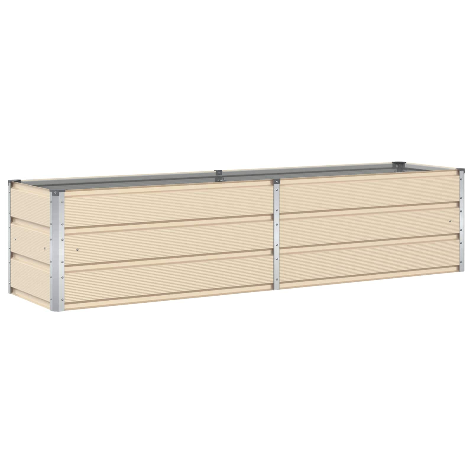 vidaXL Floreira Ivory 195 x 50 x 45 cm Aço Galvanizado