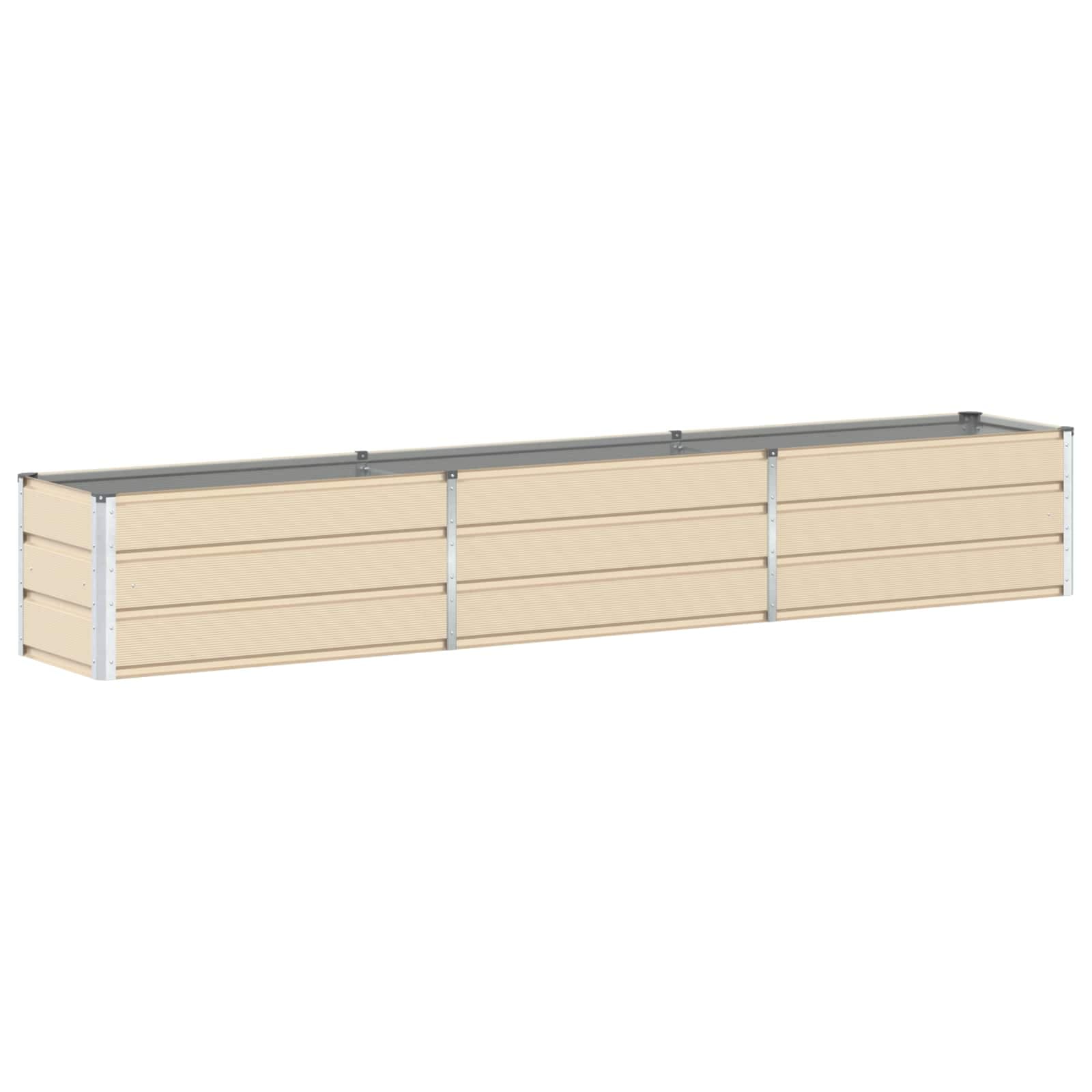 vidaXL Floreira Ivory 290 x 50 x 45 cm Aço Galvanizado