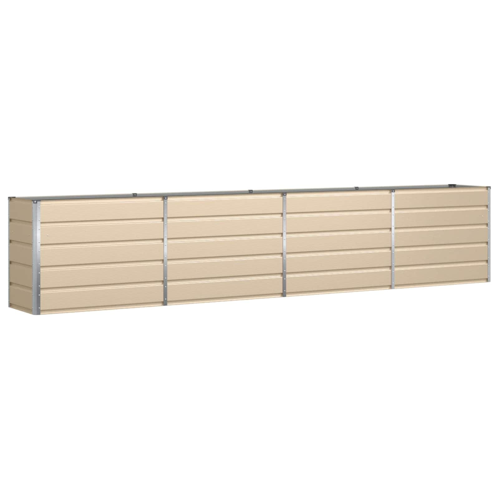 vidaXL Floreira Ivory 385 x 50 x 75 cm Aço Galvanizado