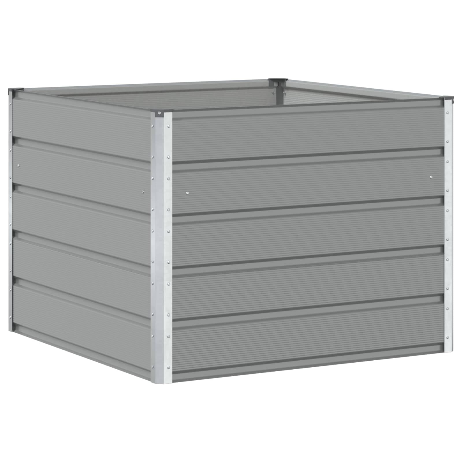 vidaXL Floreira Cinzento-claro 100 x 100 x 75 cm Aço
