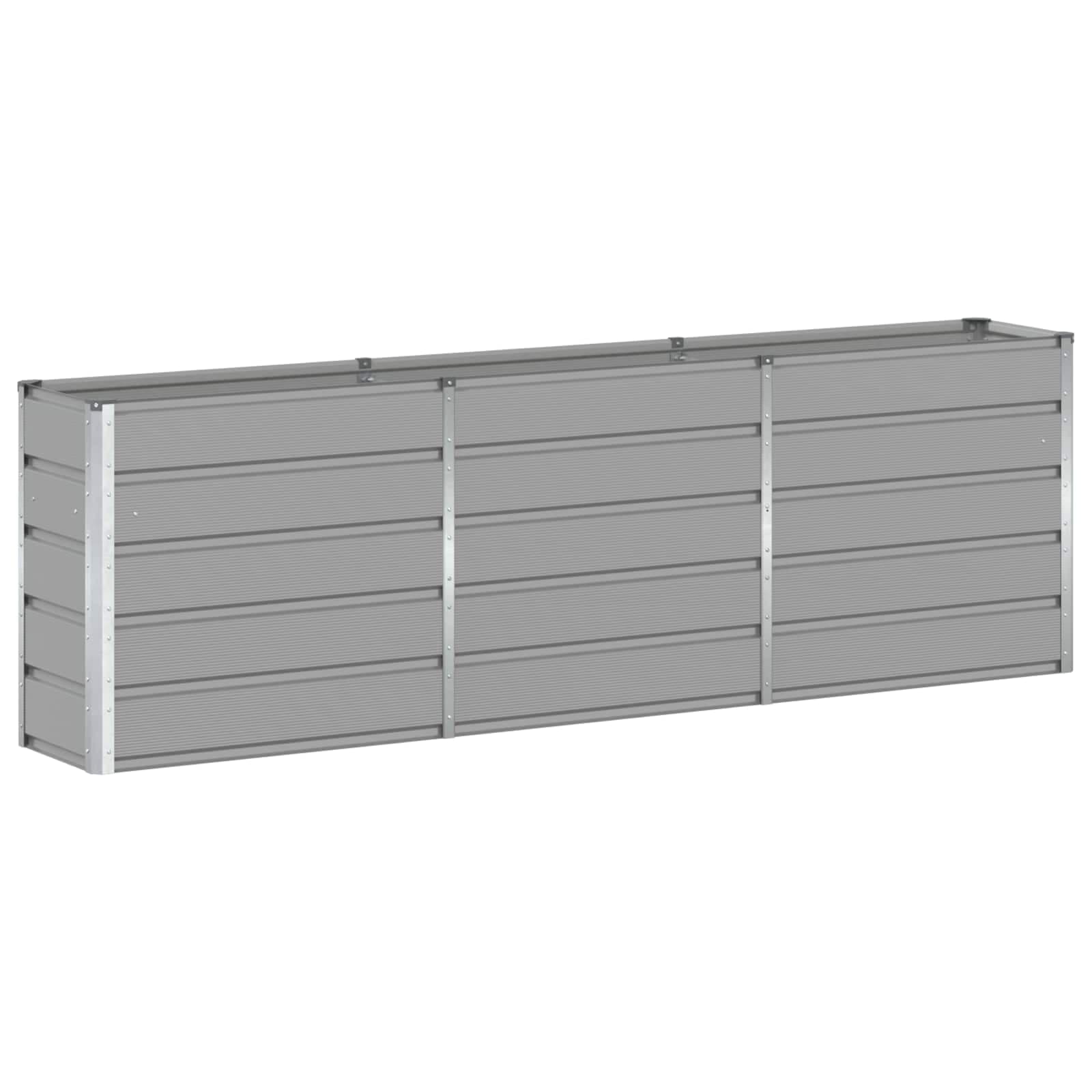 vidaXL Floreira Cinzento-claro 240 x 40 x 75 cm Aço