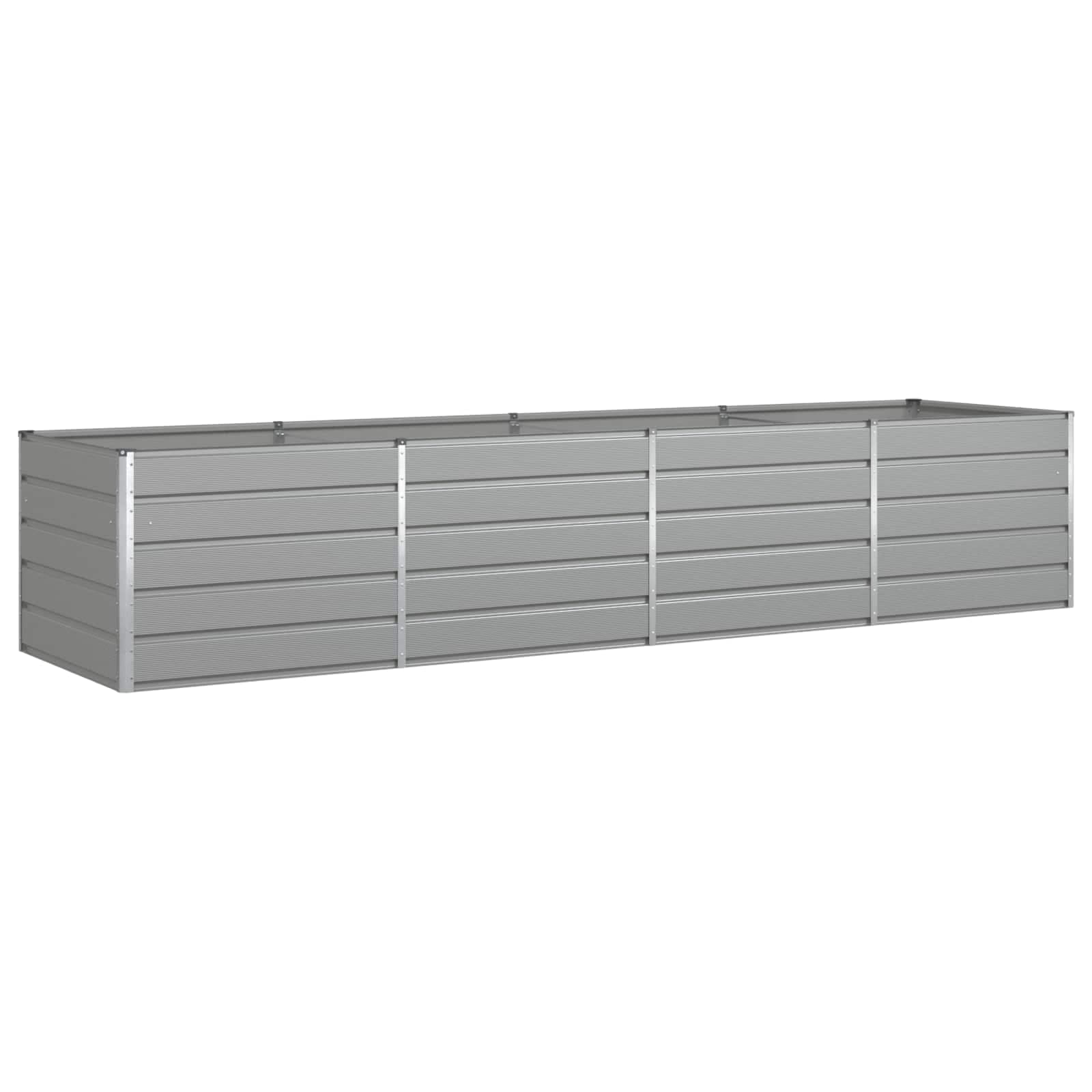 vidaXL Floreira Cinzento-claro 385 x 100 x 75 cm Aço Galvanizado