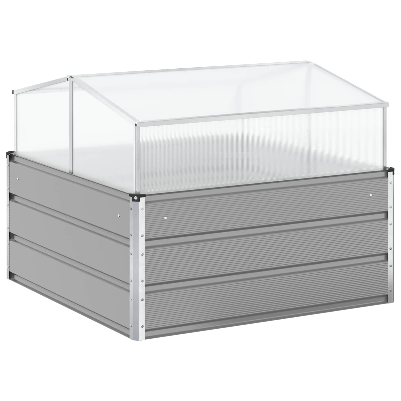vidaXL Floreira Cinzento-claro 100 x 100 x 77 cm Aço Galvanizado
